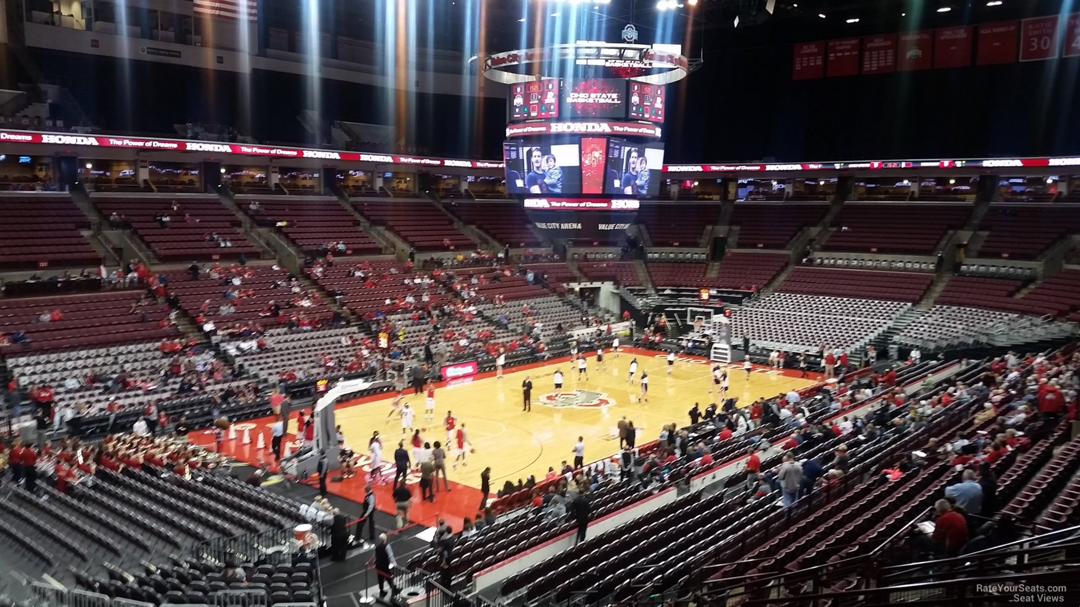 section 210, row h seat view  for basketball - schottenstein center
