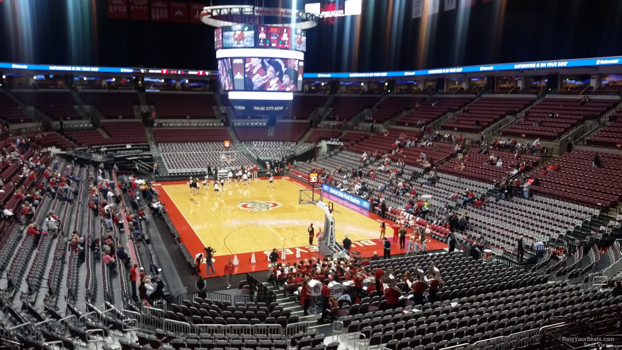 section 215, row p seat view  for basketball - schottenstein center
