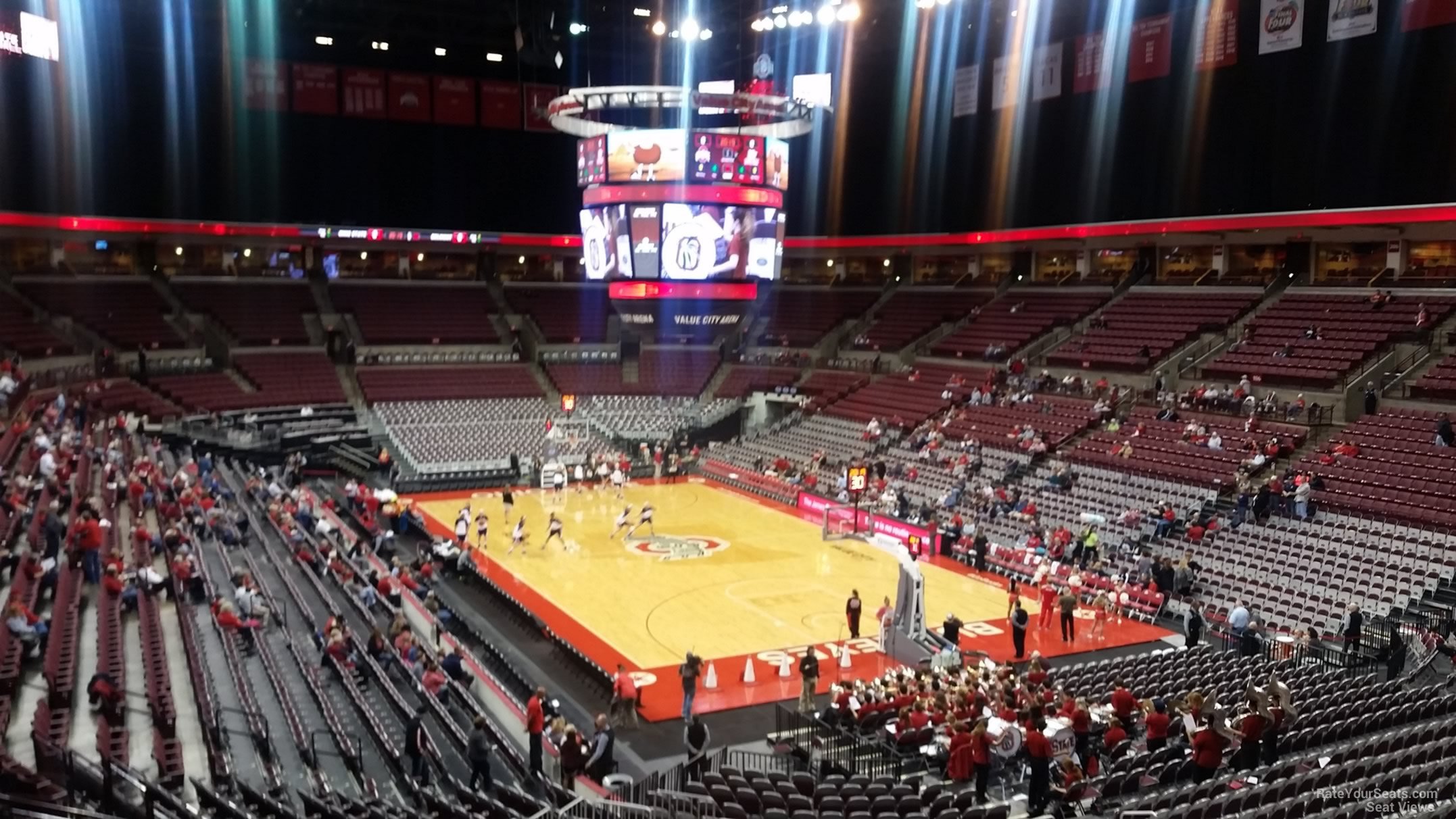 section 217, row h seat view  for basketball - schottenstein center