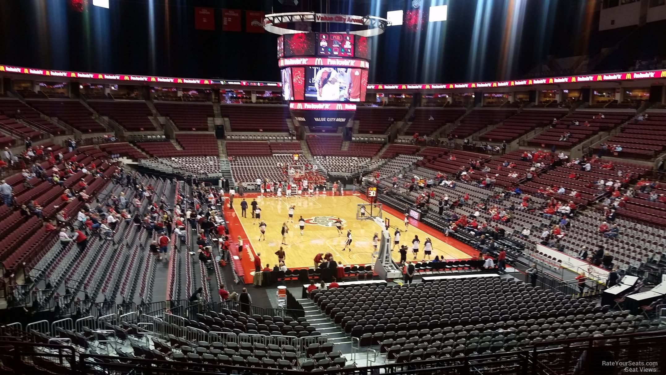 section 232, row h seat view  for basketball - schottenstein center