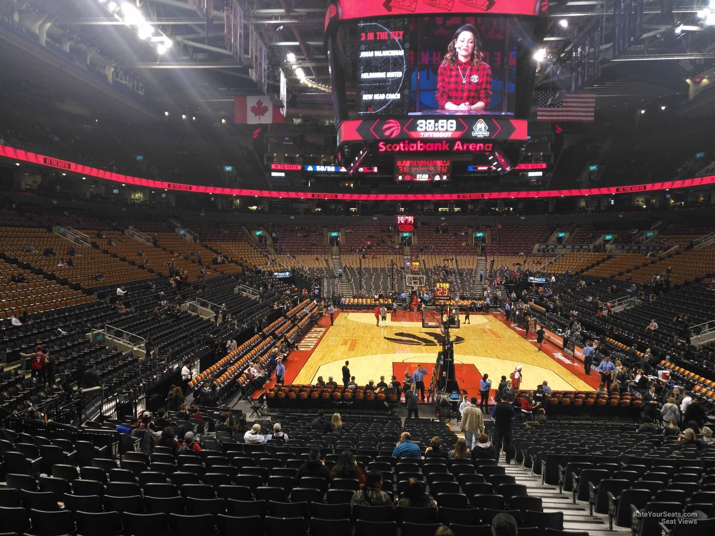 section 103, row 28 seat view  for basketball - scotiabank arena