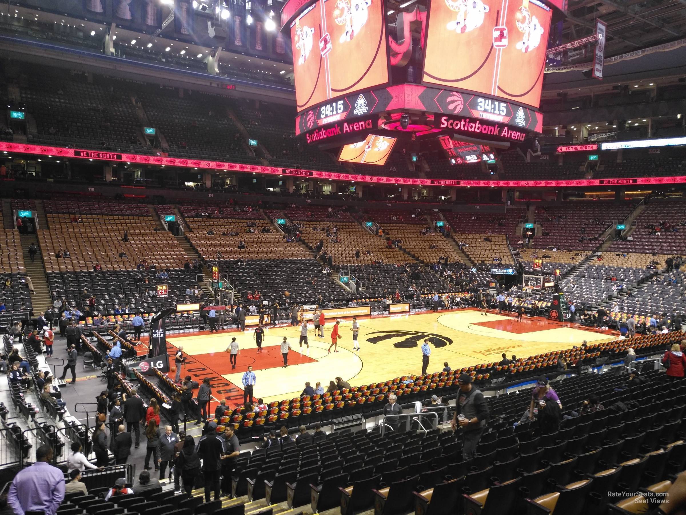 section 110, row 28 seat view  for basketball - scotiabank arena