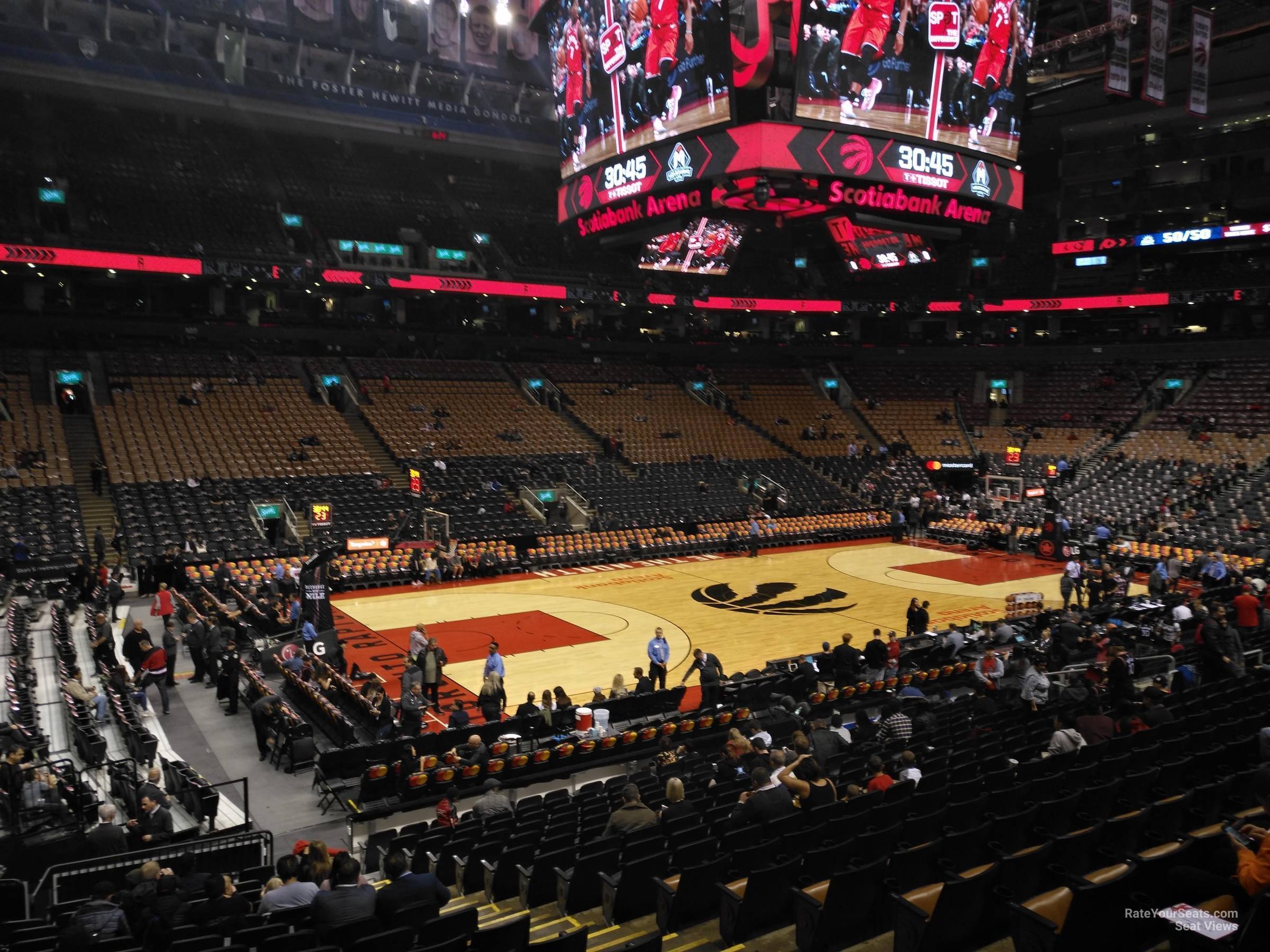 section 121, row 28 seat view  for basketball - scotiabank arena