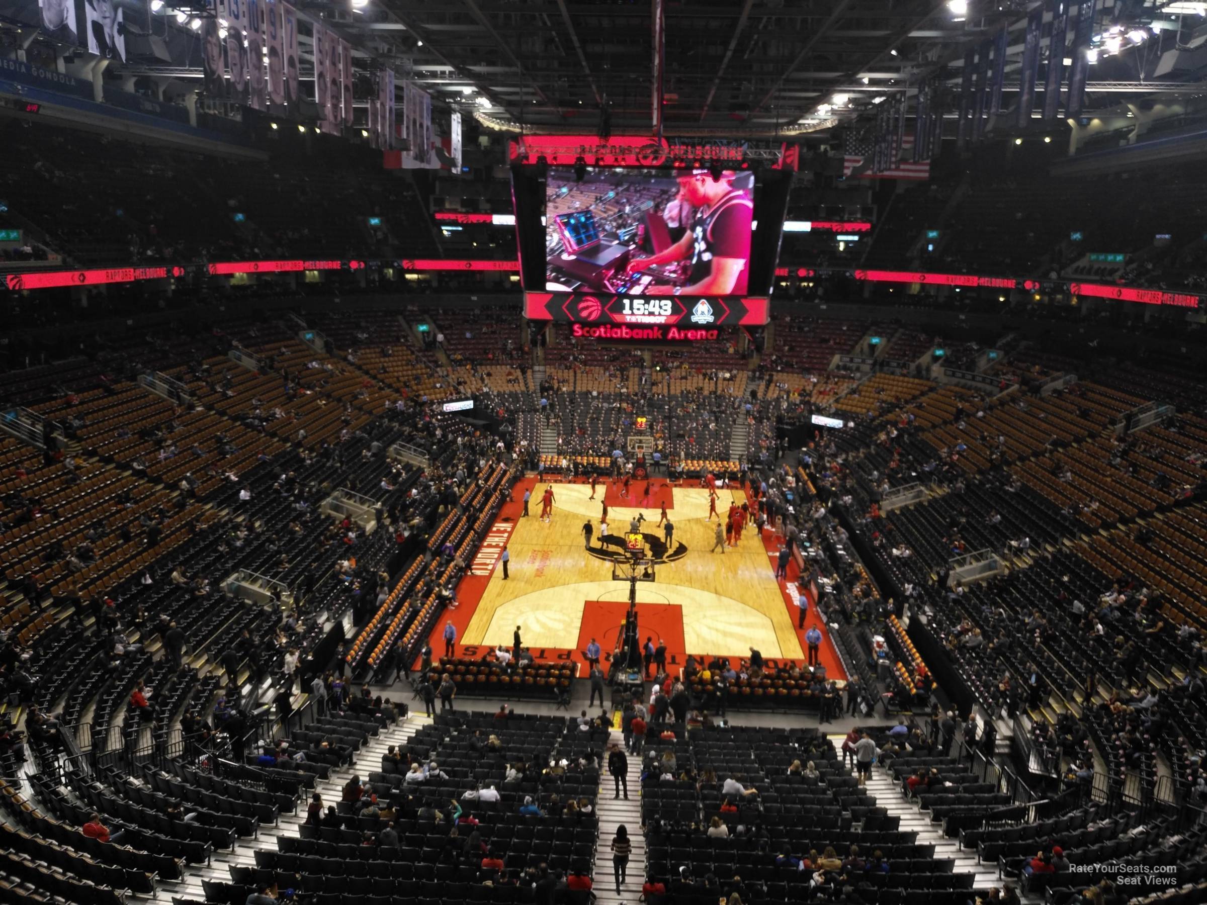section 303, row 3 seat view  for basketball - scotiabank arena