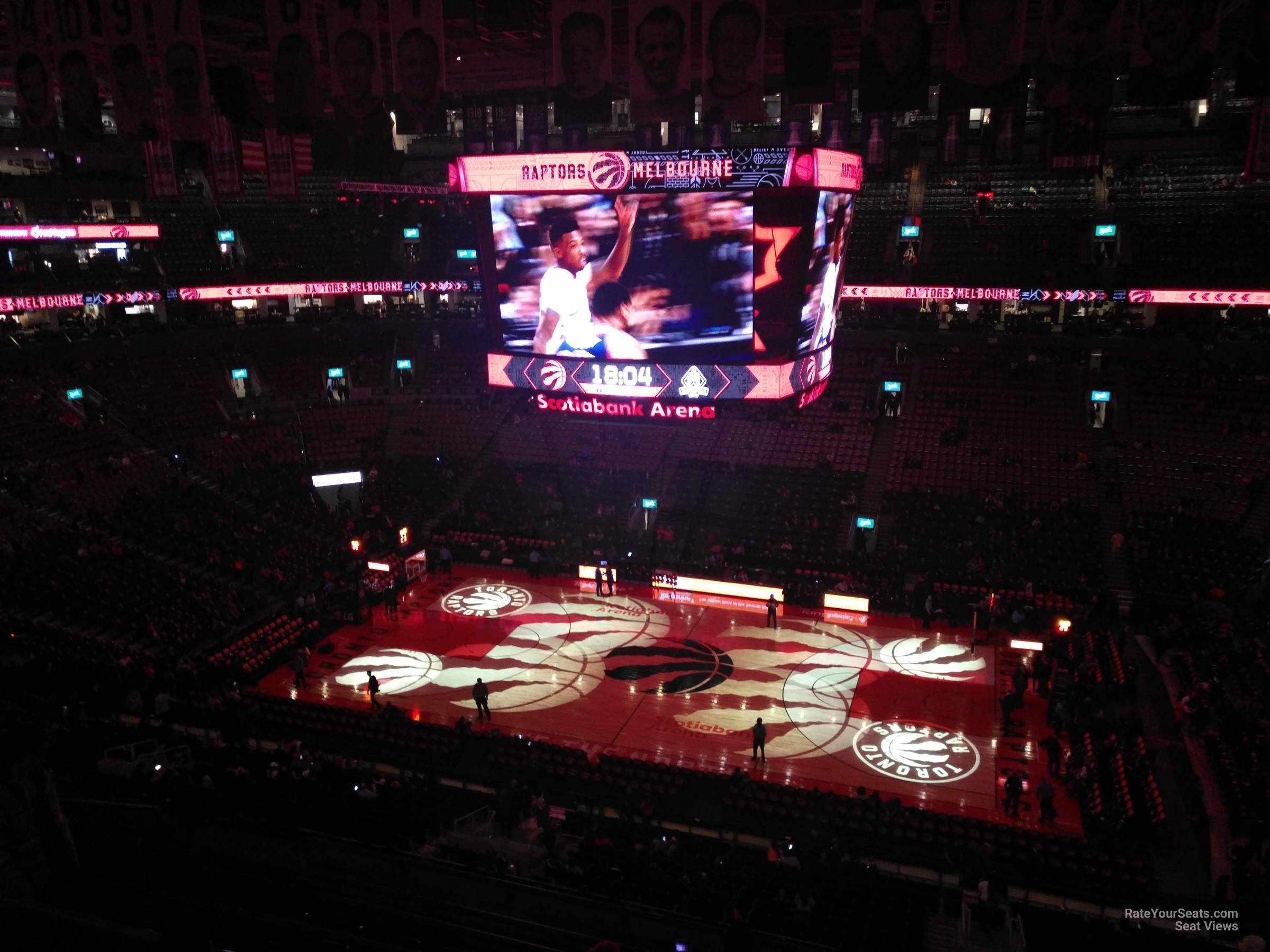 section 308, row 7 seat view  for basketball - scotiabank arena