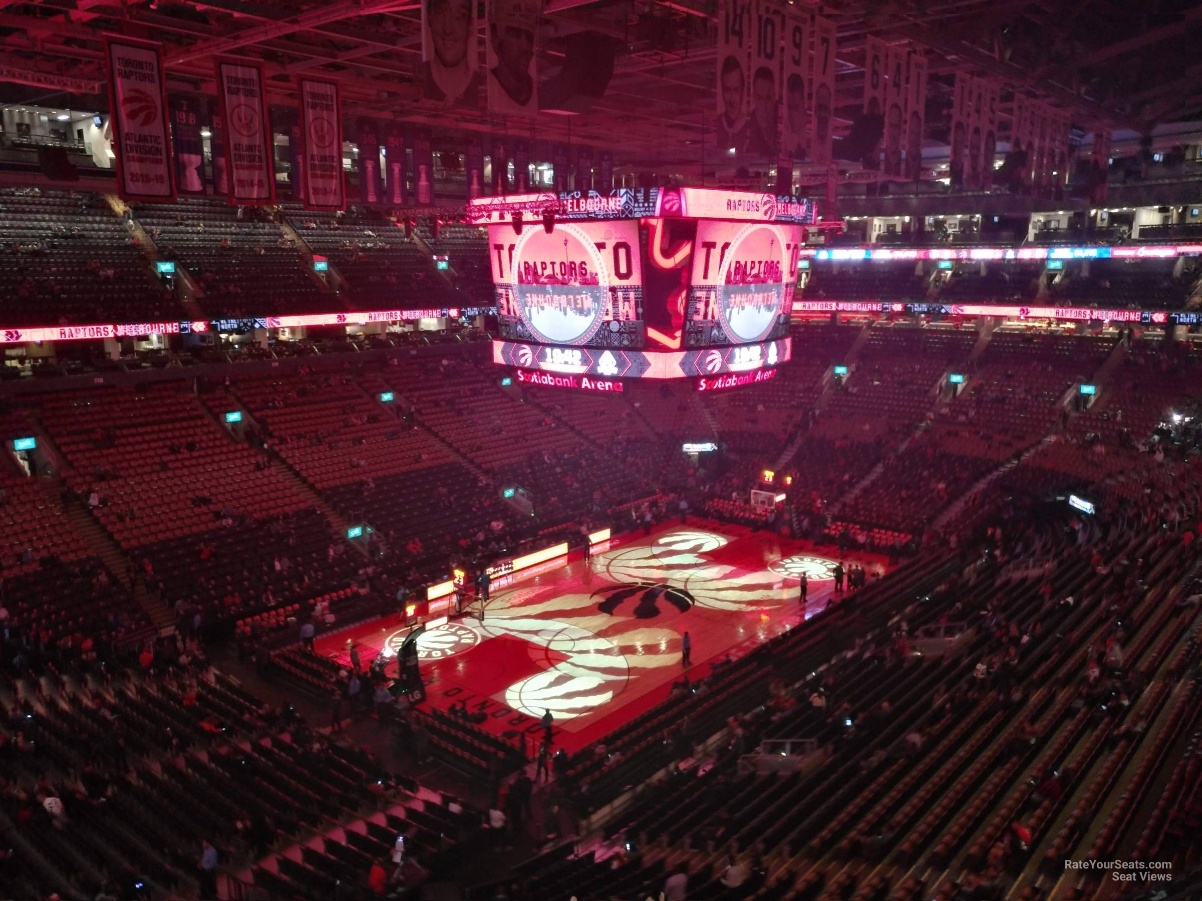 section 312, row 7 seat view  for basketball - scotiabank arena