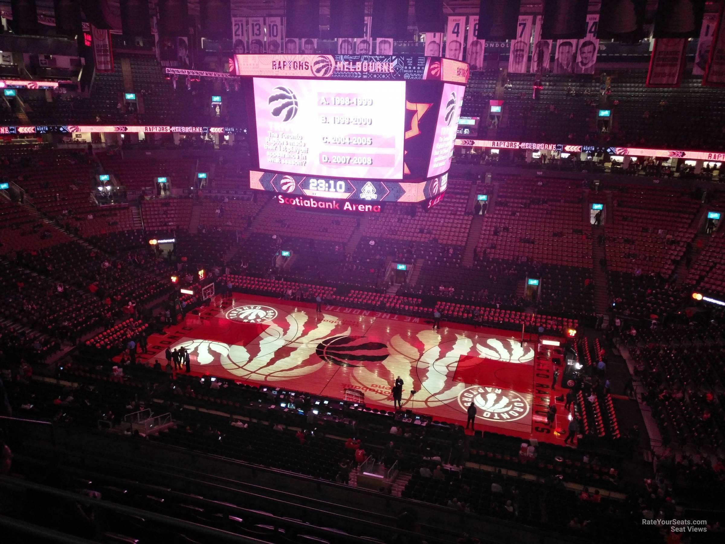 section 320, row 7 seat view  for basketball - scotiabank arena