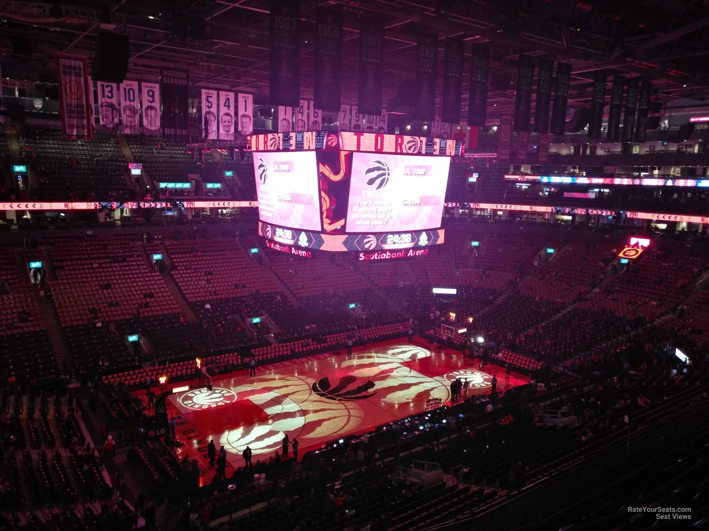 section 323, row 7 seat view  for basketball - scotiabank arena