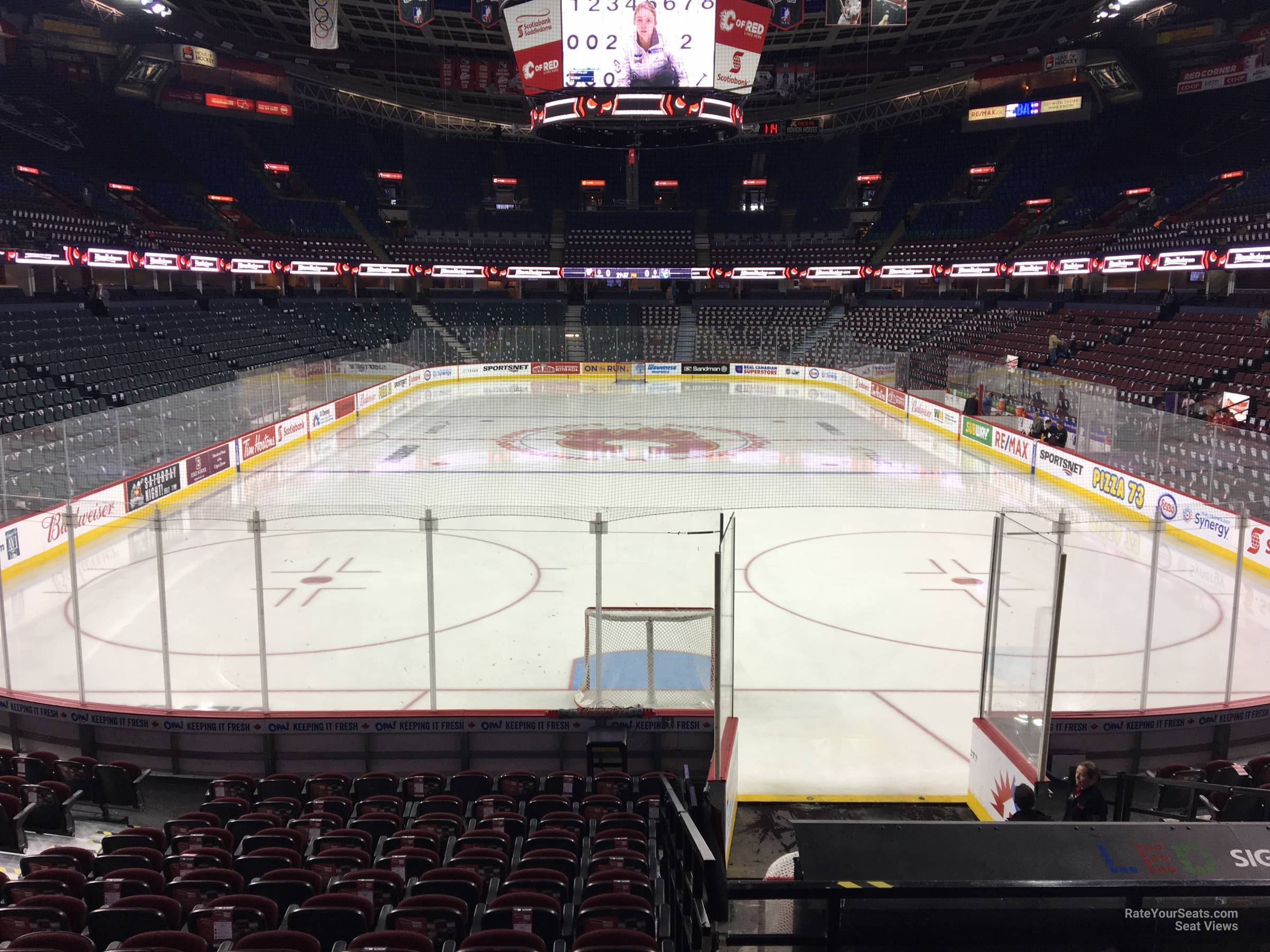 section 104, row 12 seat view  for hockey - scotiabank saddledome