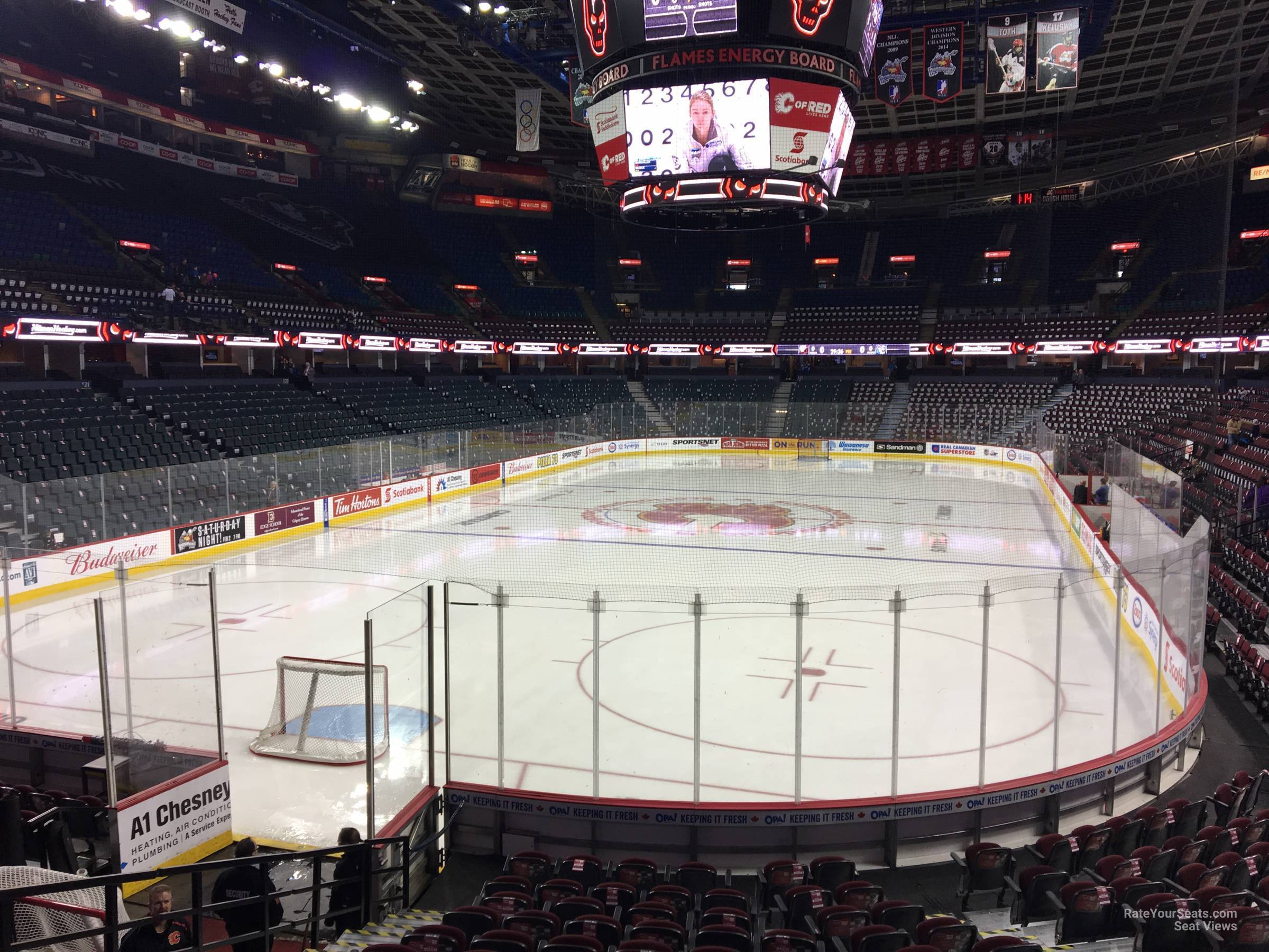 section 105, row 12 seat view for hockey - scotiabank saddledome