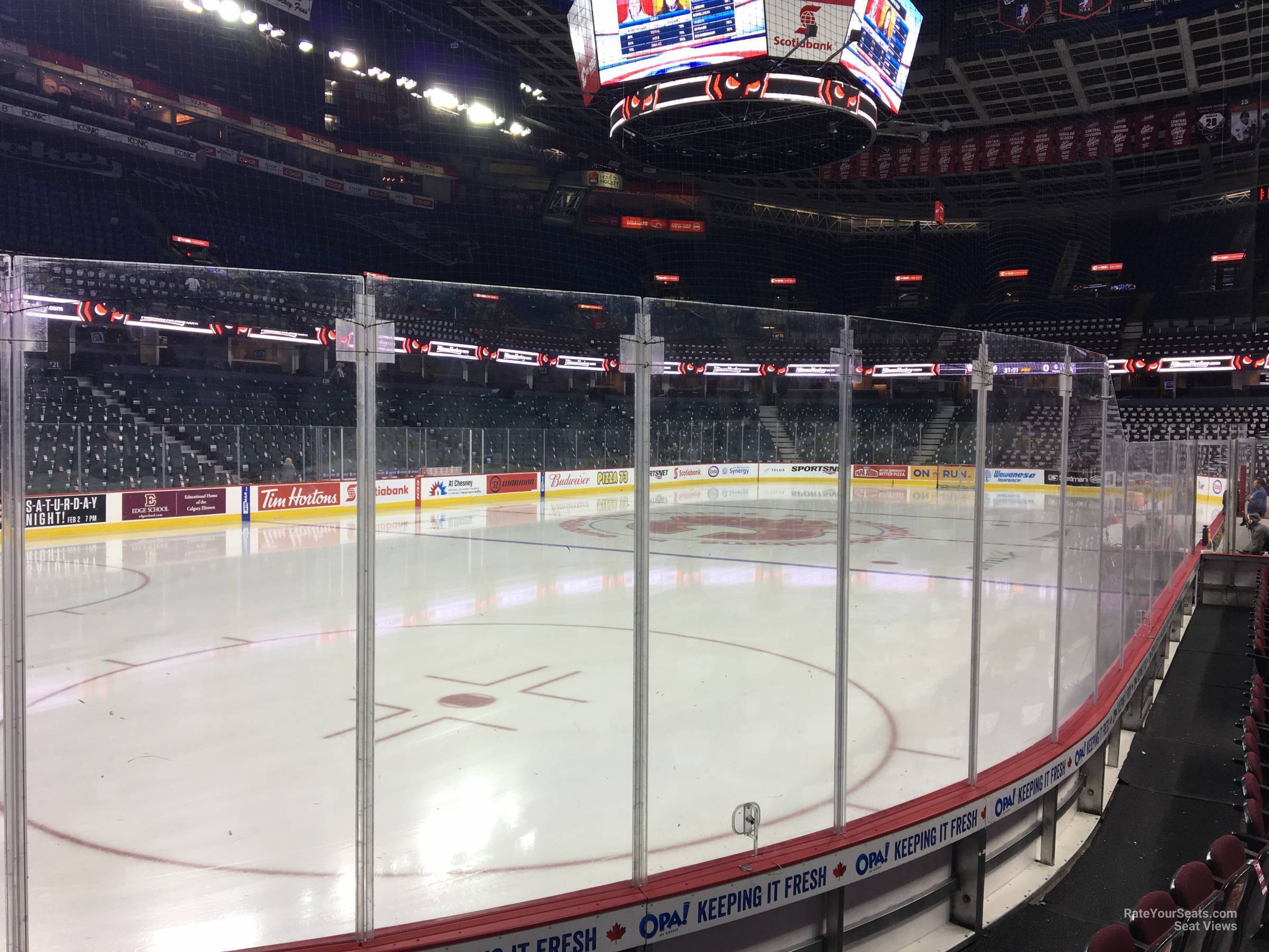 section 106, row 5 seat view  for hockey - scotiabank saddledome