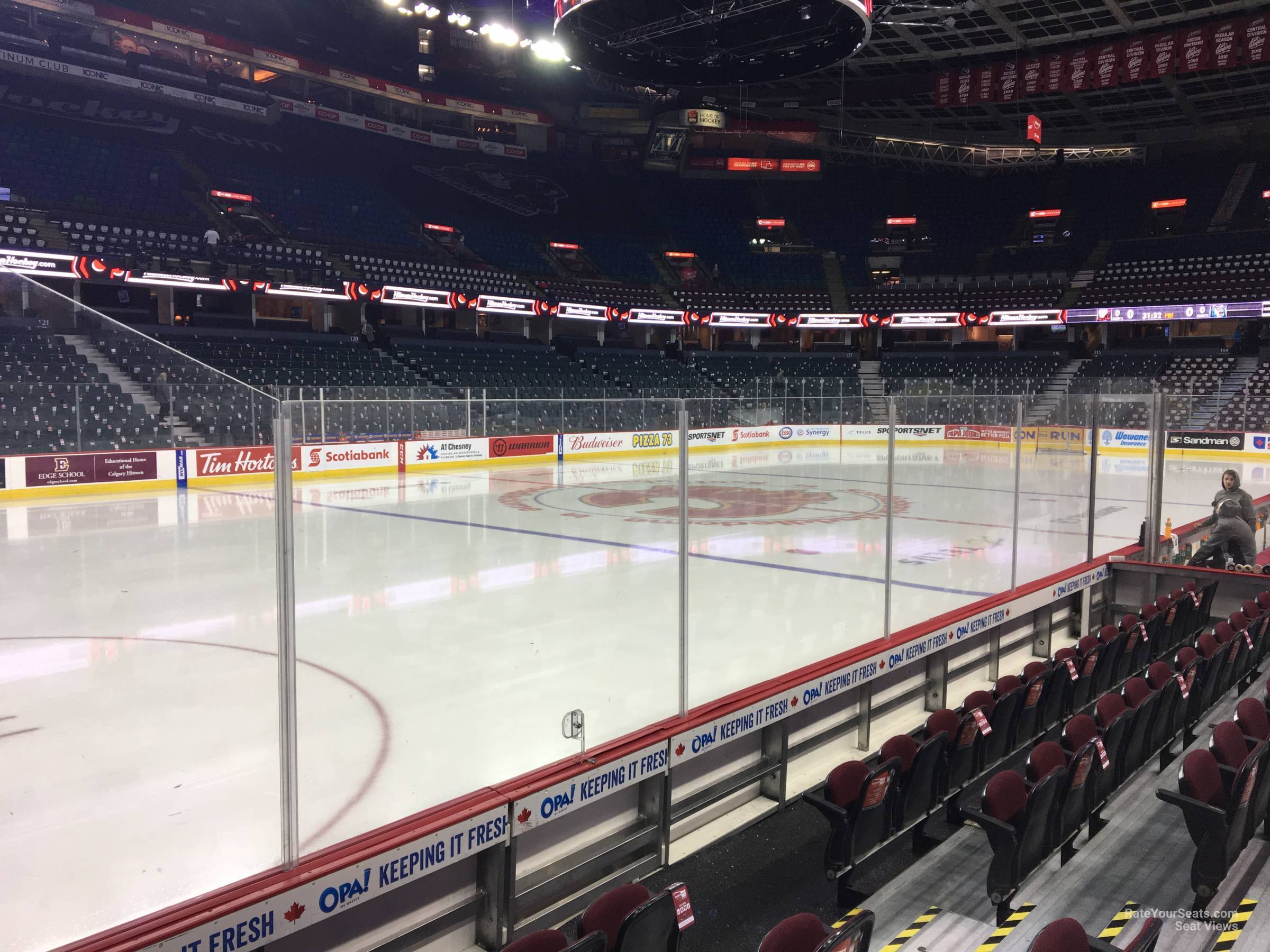 section 107, row 5 seat view  for hockey - scotiabank saddledome