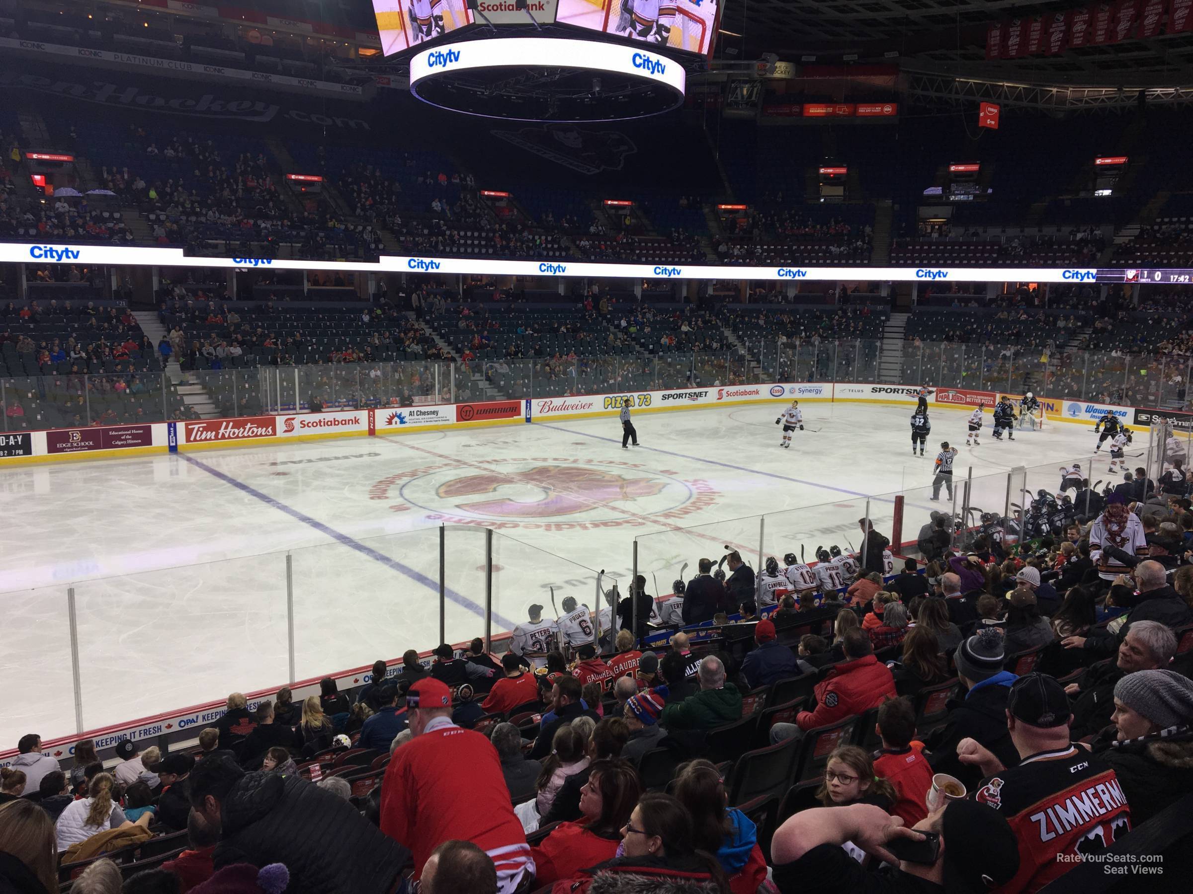 section 108, row 12 seat view  for hockey - scotiabank saddledome