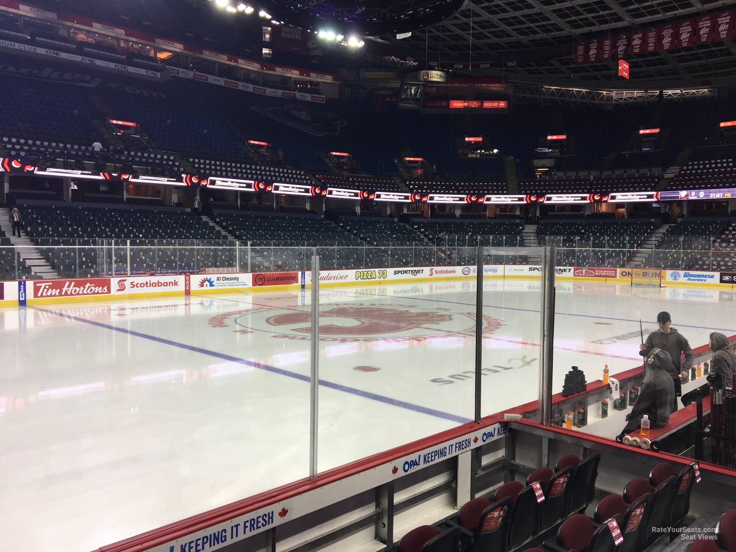 section 108, row 5 seat view  for hockey - scotiabank saddledome
