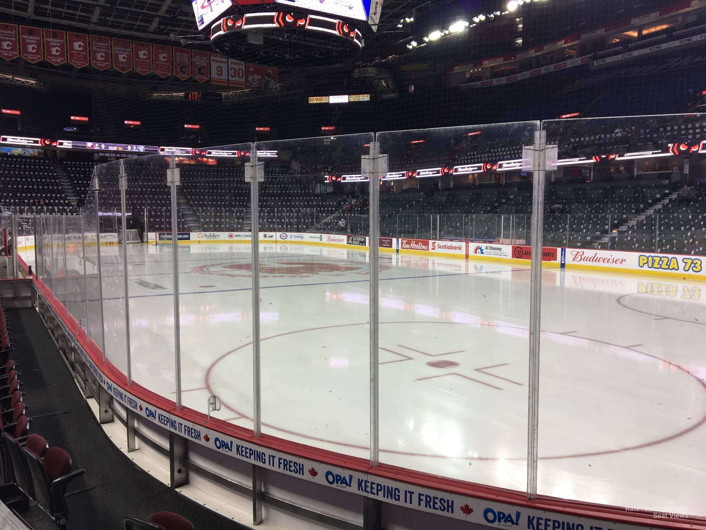 section 112, row 5 seat view  for hockey - scotiabank saddledome