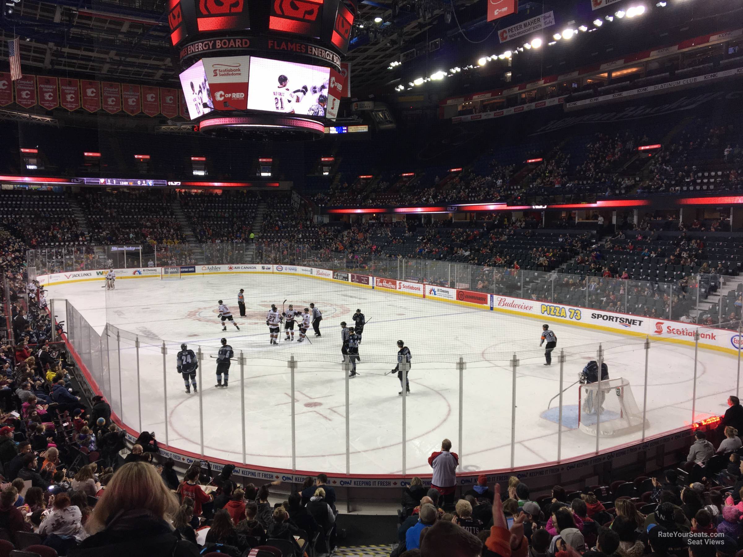 section 113, row 12 seat view  for hockey - scotiabank saddledome