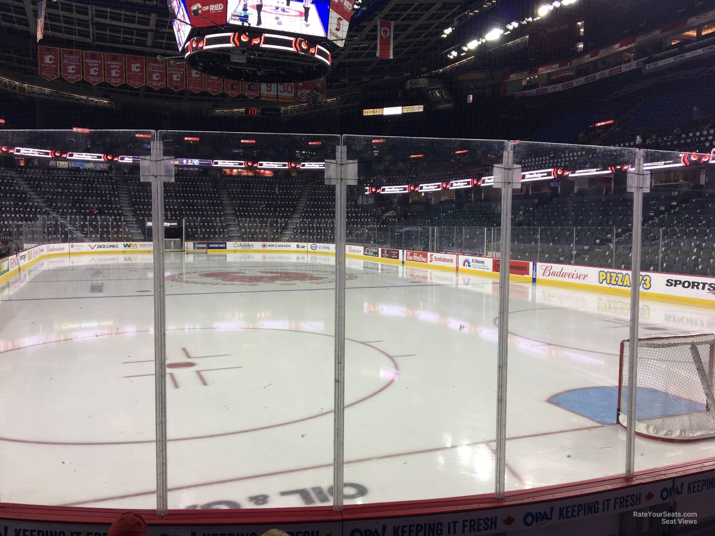 section 113, row 5 seat view for hockey - scotiabank saddledome