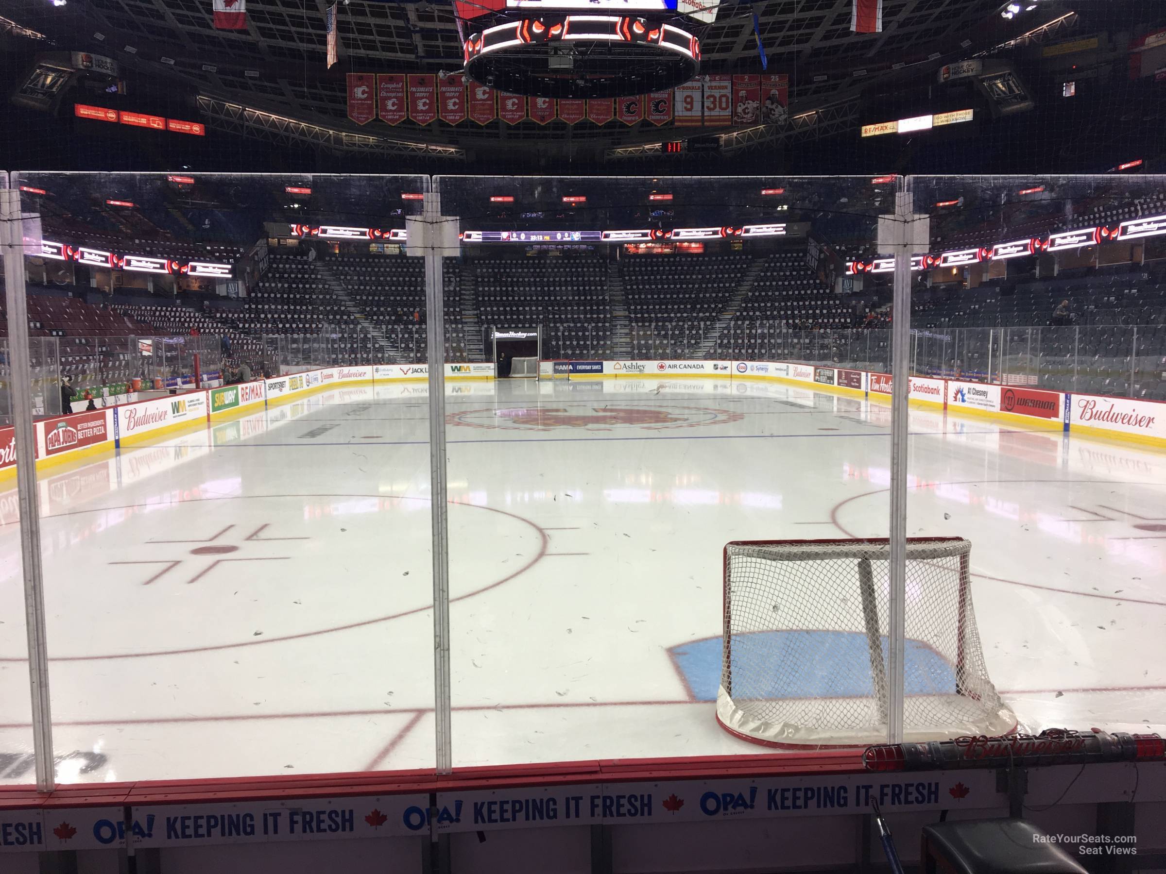 section 114, row 5 seat view for hockey - scotiabank saddledome
