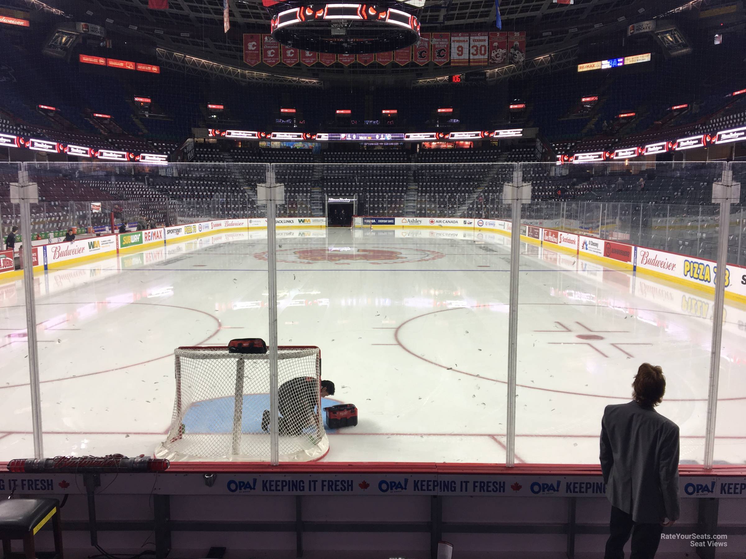 section 115, row 5 seat view  for hockey - scotiabank saddledome