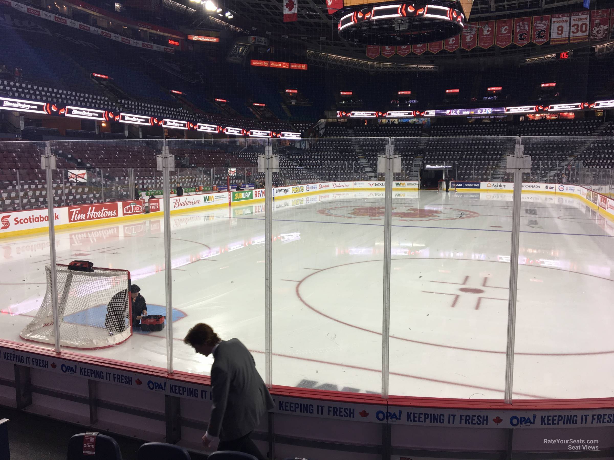 section 116, row 5 seat view  for hockey - scotiabank saddledome