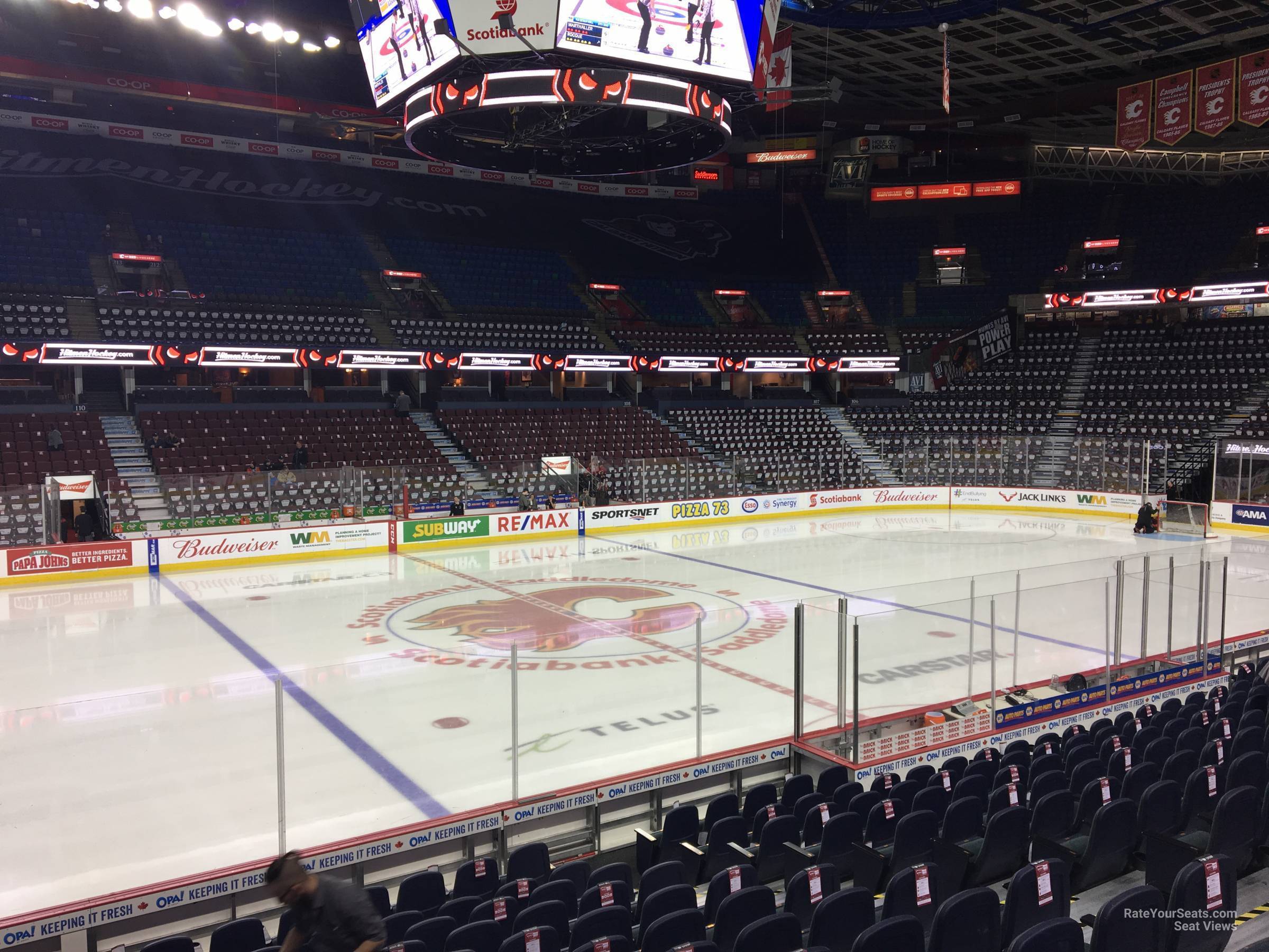 section 119, row 12 seat view for hockey - scotiabank saddledome