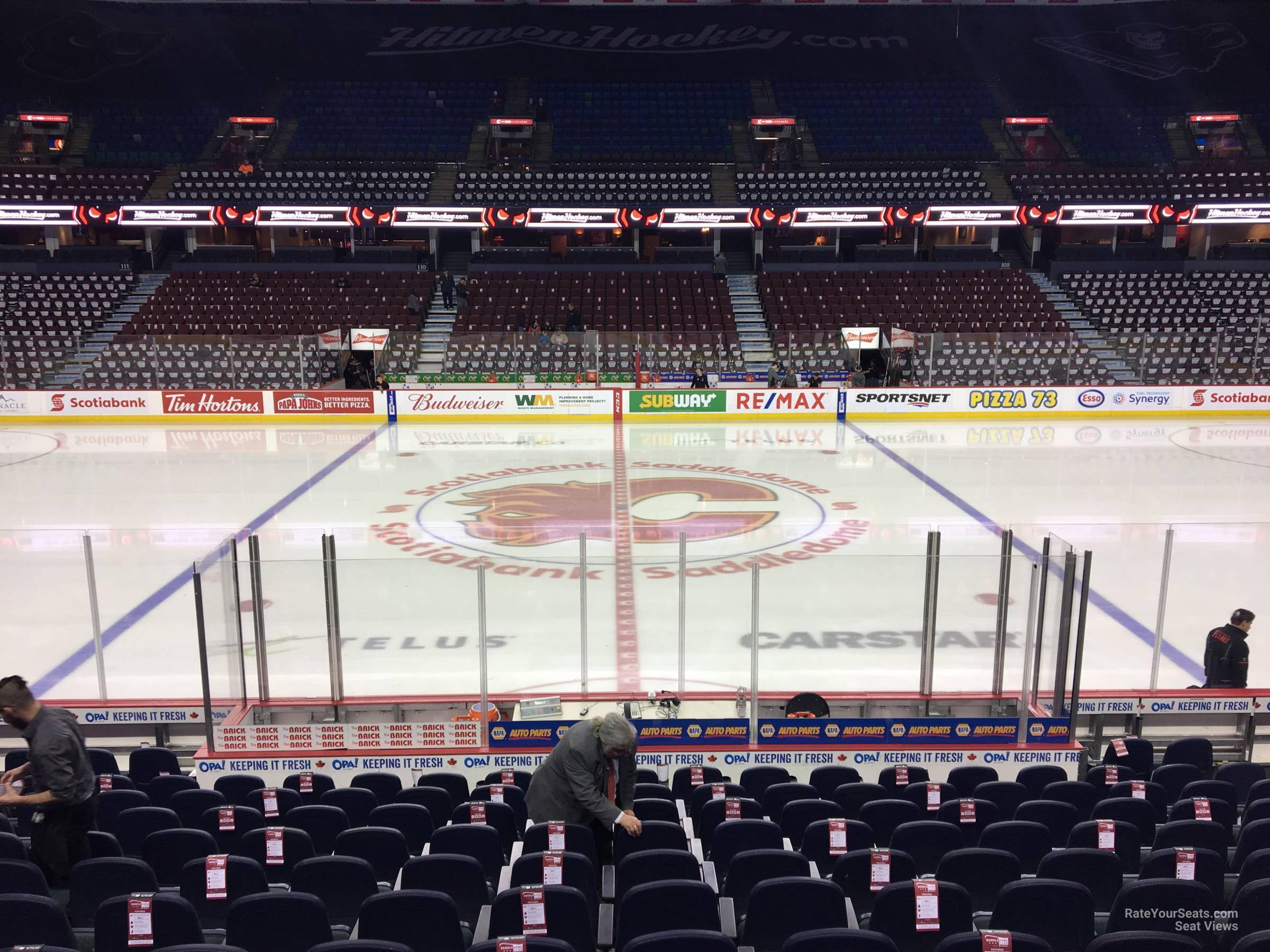 section 120, row 12 seat view  for hockey - scotiabank saddledome