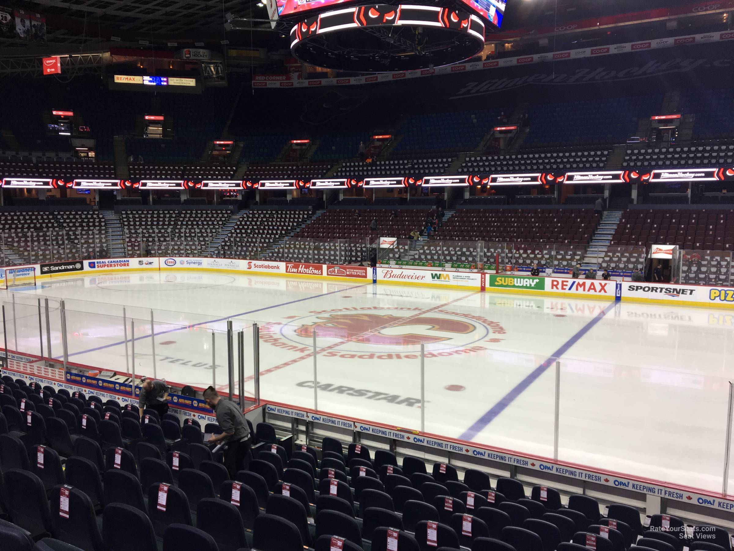 section 121, row 12 seat view  for hockey - scotiabank saddledome