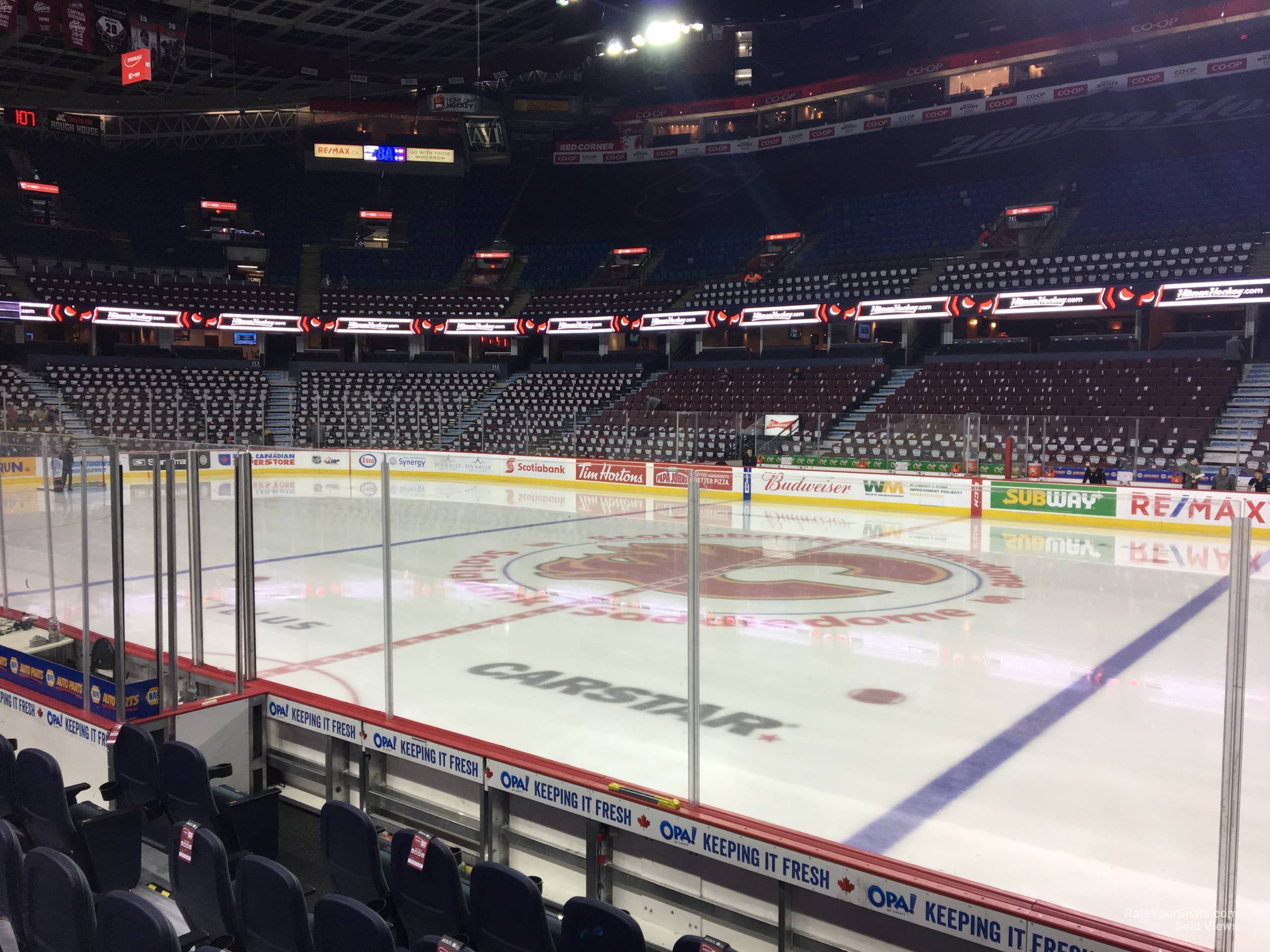 section 121, row 5 seat view  for hockey - scotiabank saddledome