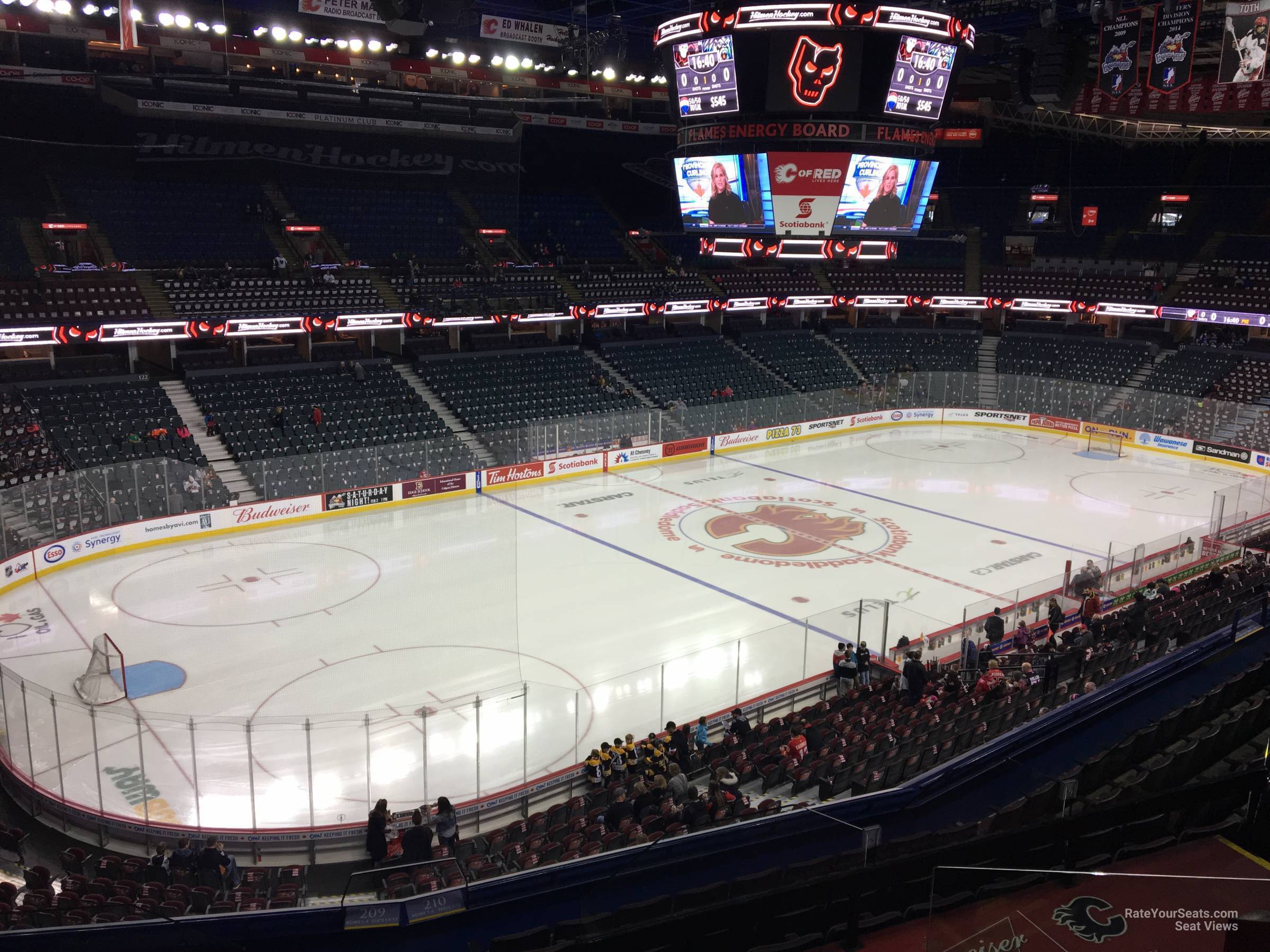section 209, row 12 seat view  for hockey - scotiabank saddledome