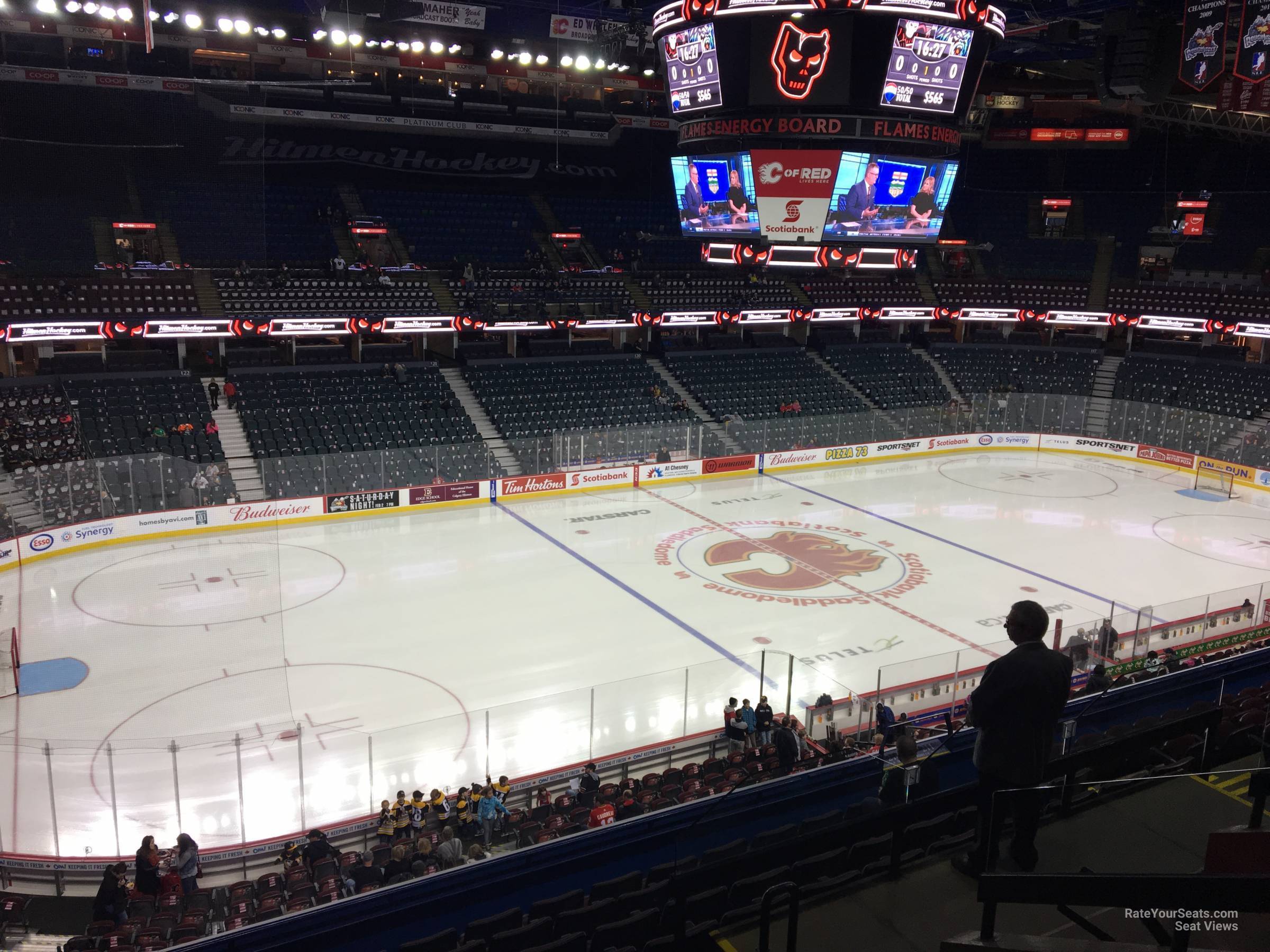 section 210, row 12 seat view  for hockey - scotiabank saddledome