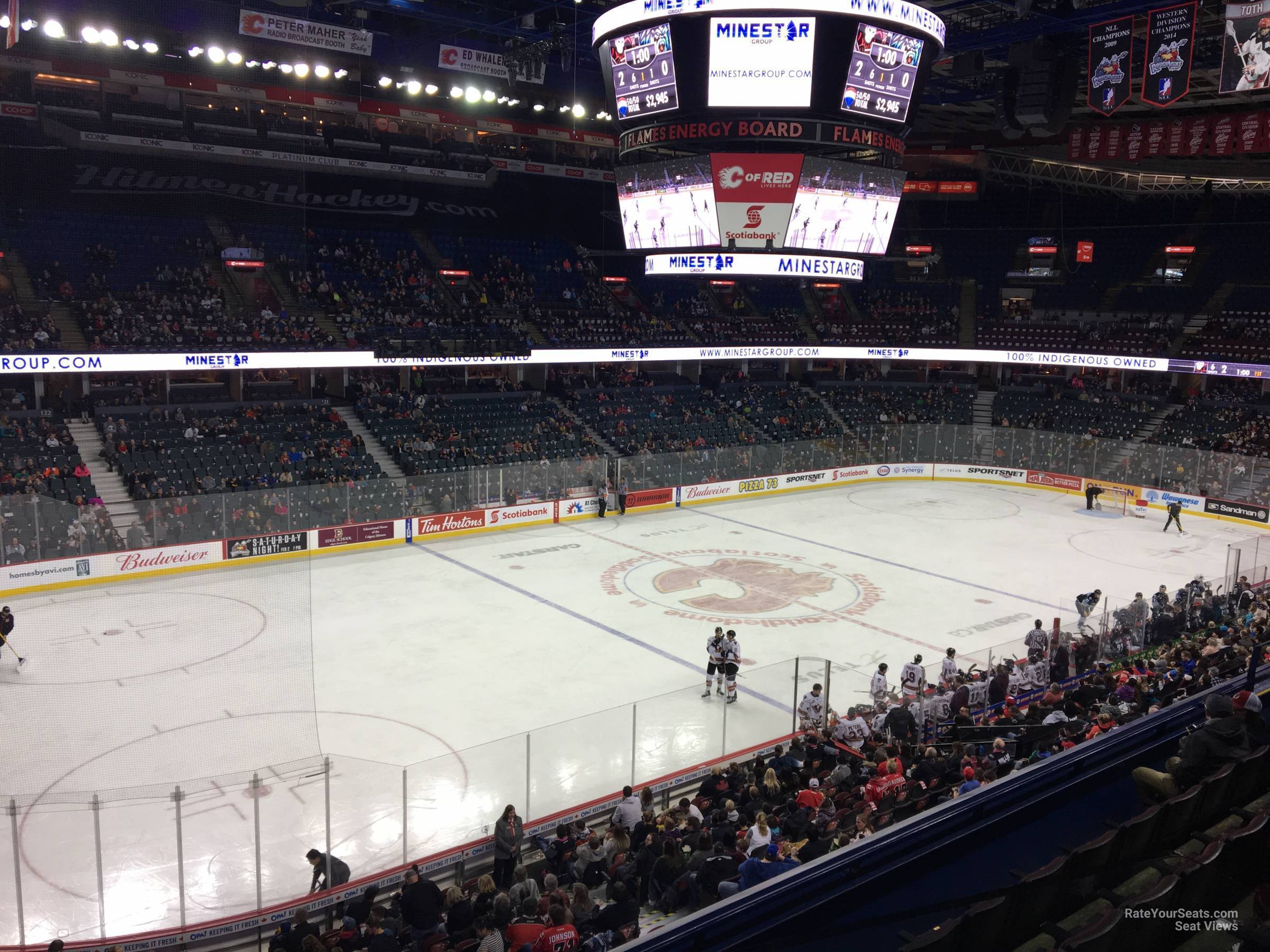 section 210, row 5 seat view  for hockey - scotiabank saddledome