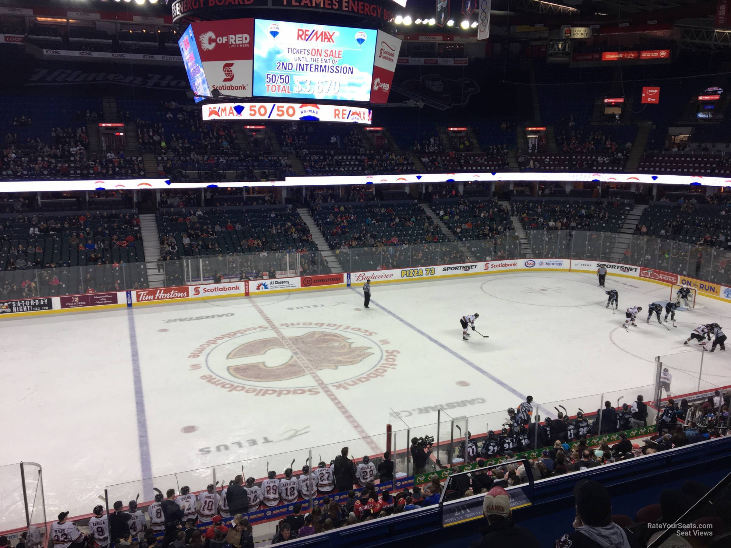 section 212, row 5 seat view  for hockey - scotiabank saddledome