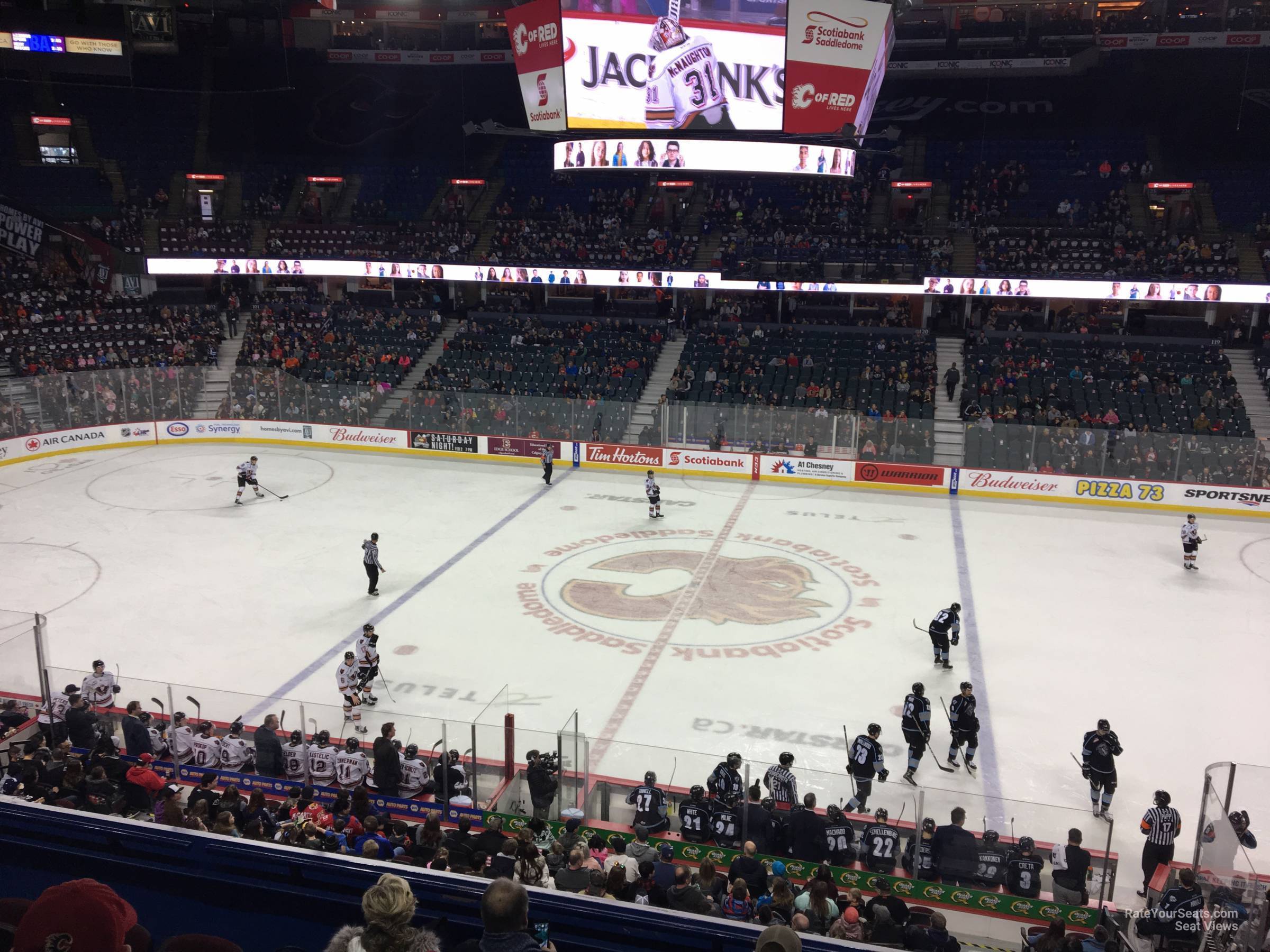 section 213, row 5 seat view  for hockey - scotiabank saddledome
