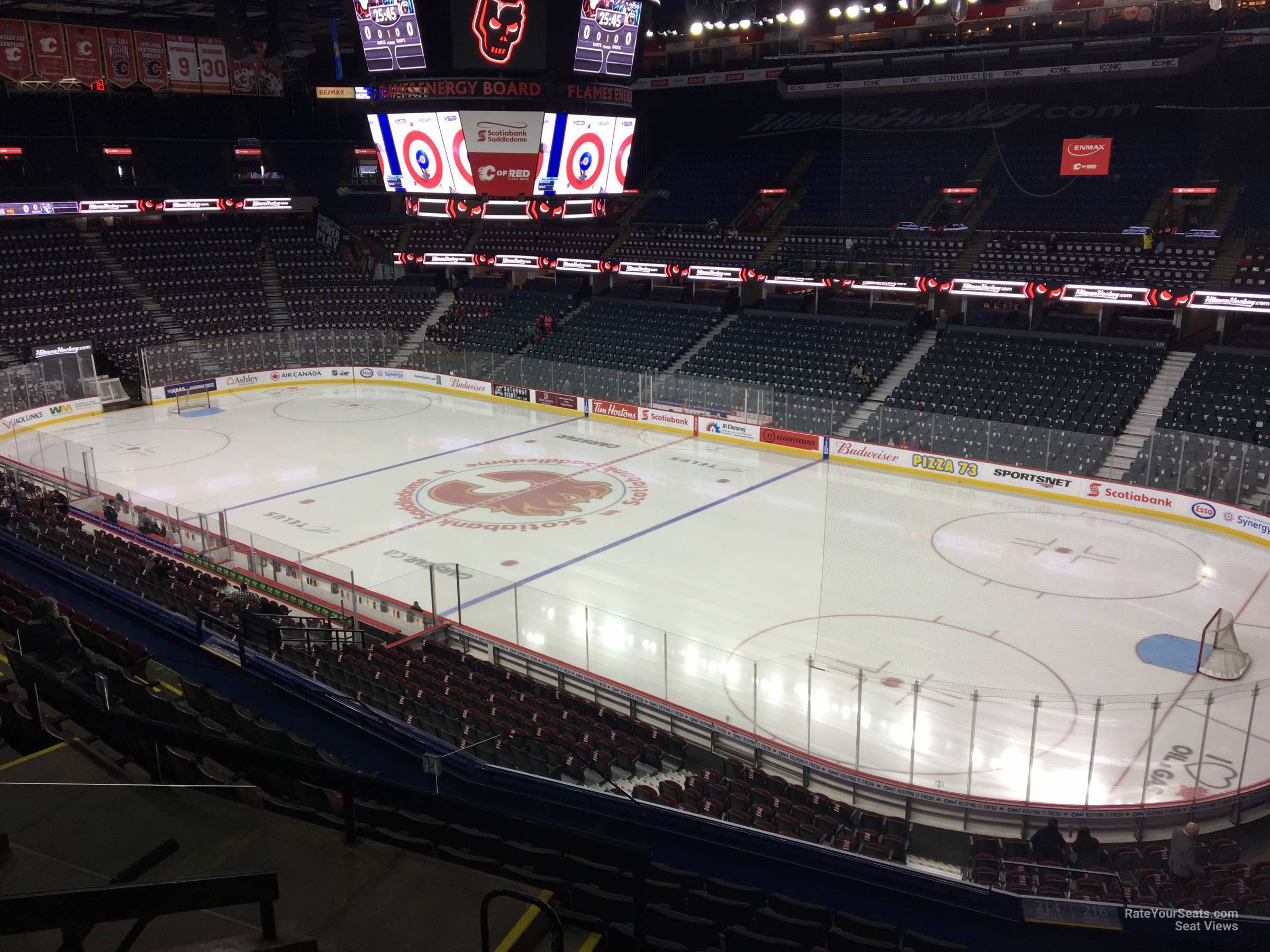 section 215, row 12 seat view  for hockey - scotiabank saddledome