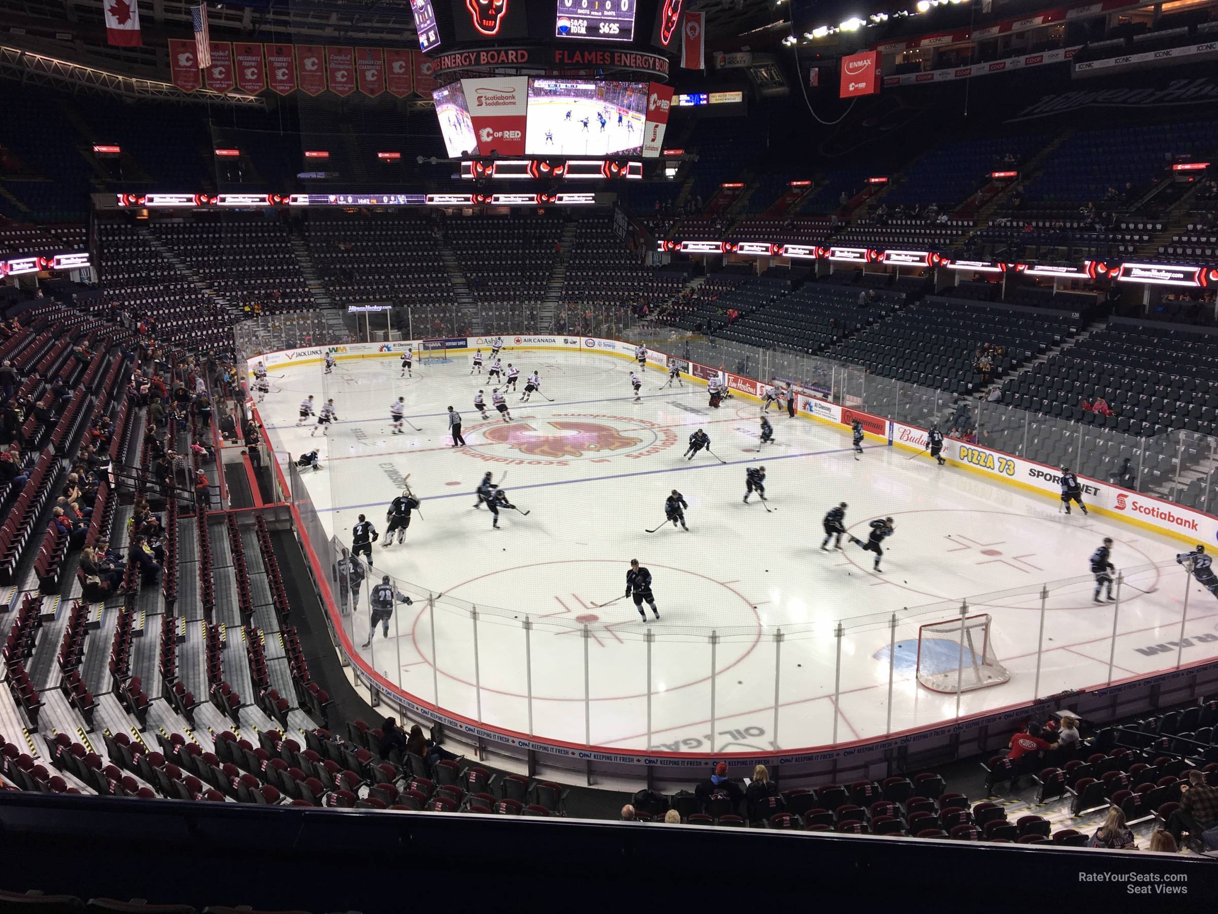 section 218, row 5 seat view  for hockey - scotiabank saddledome