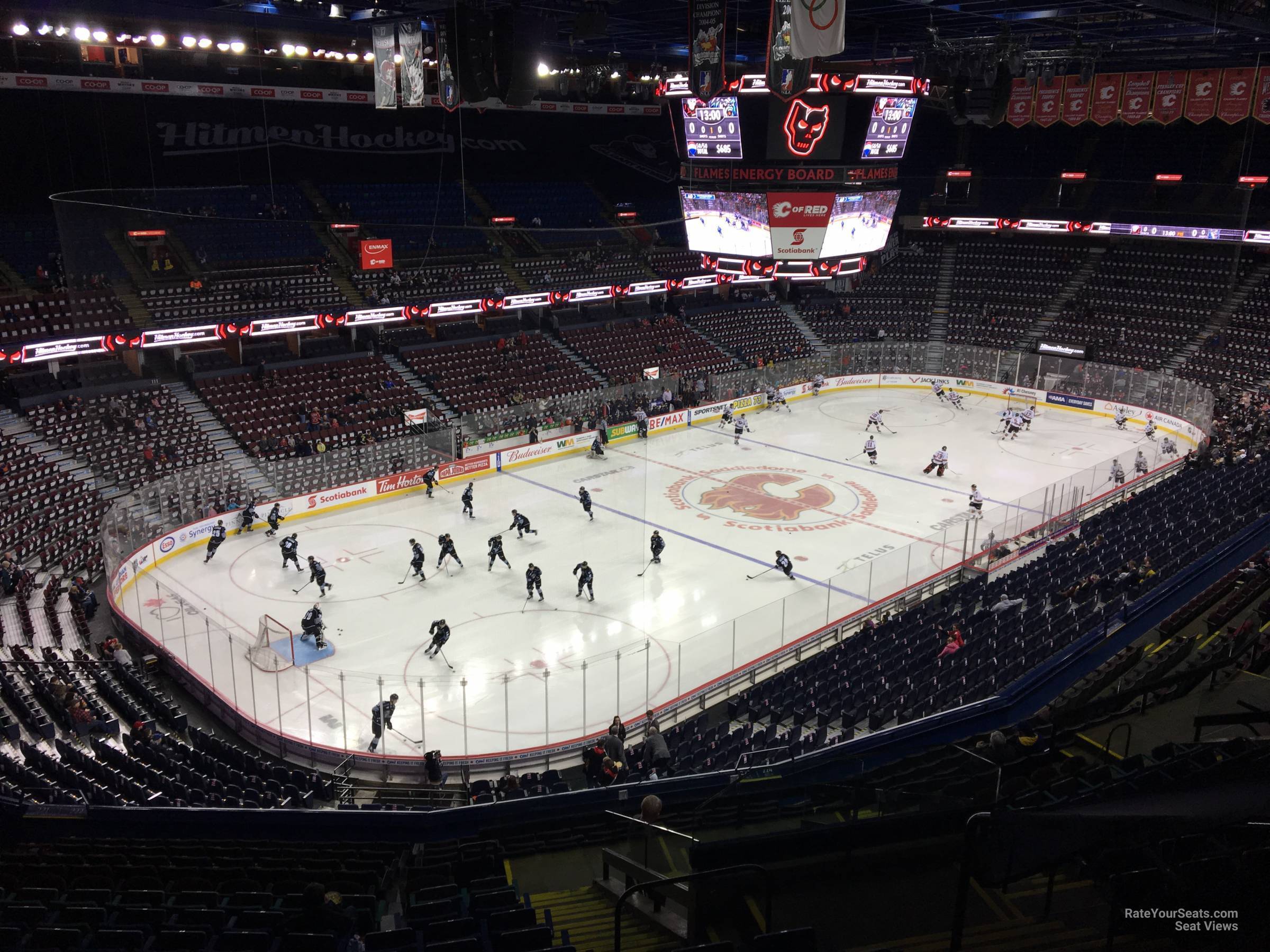 section 222, row 19 seat view for hockey - scotiabank saddledome