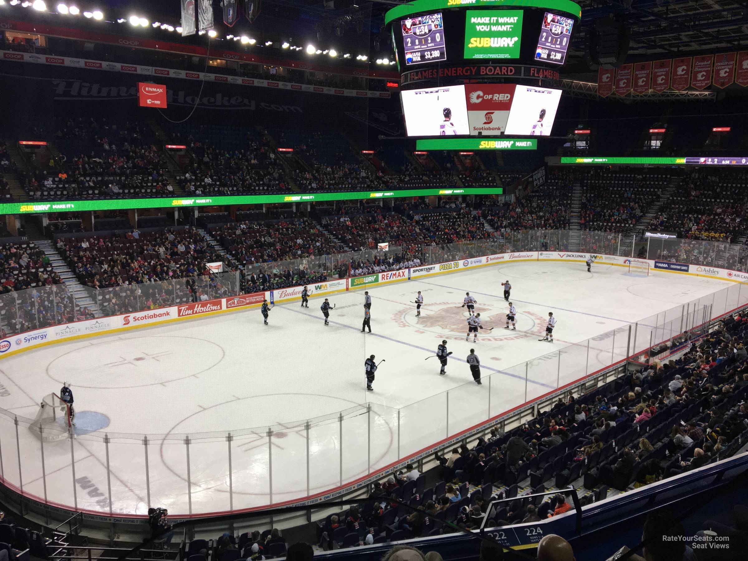 section 223, row 5 seat view  for hockey - scotiabank saddledome