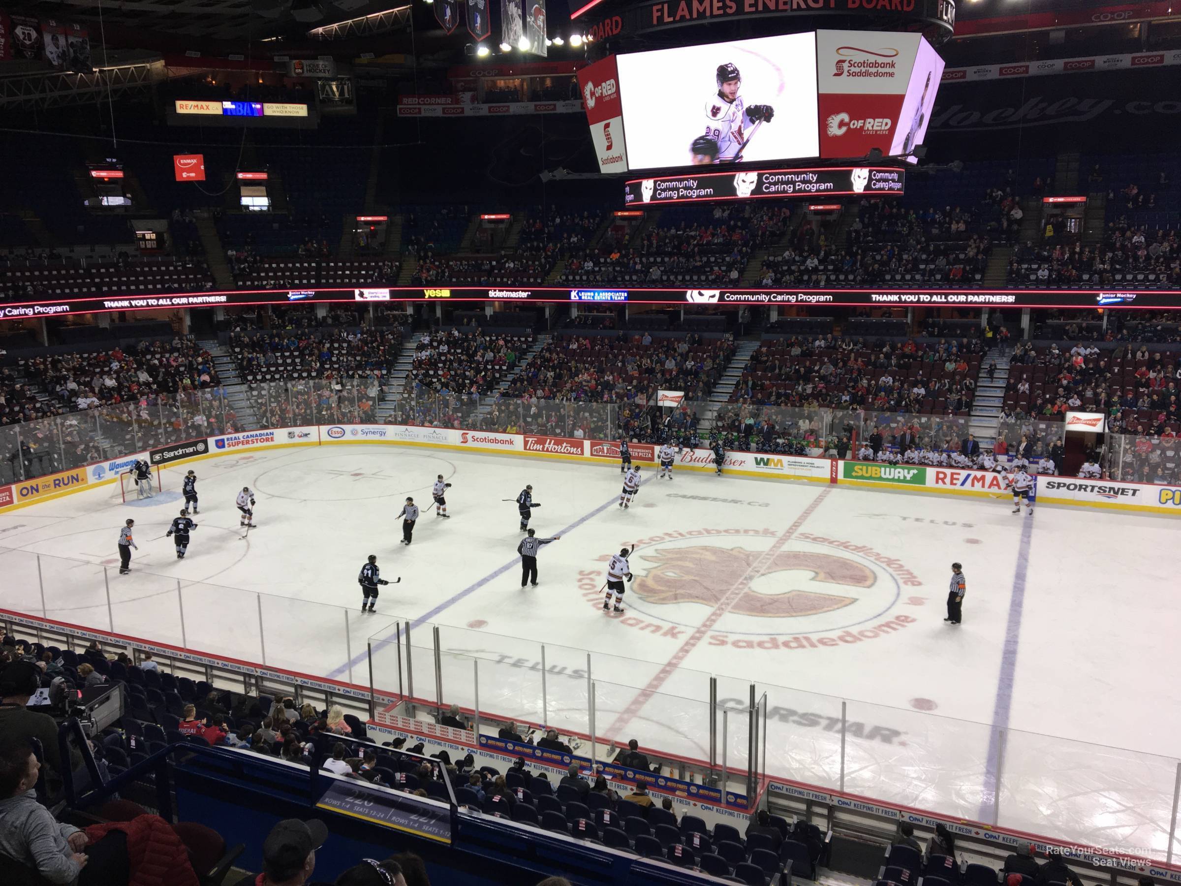 section 227, row 5 seat view  for hockey - scotiabank saddledome