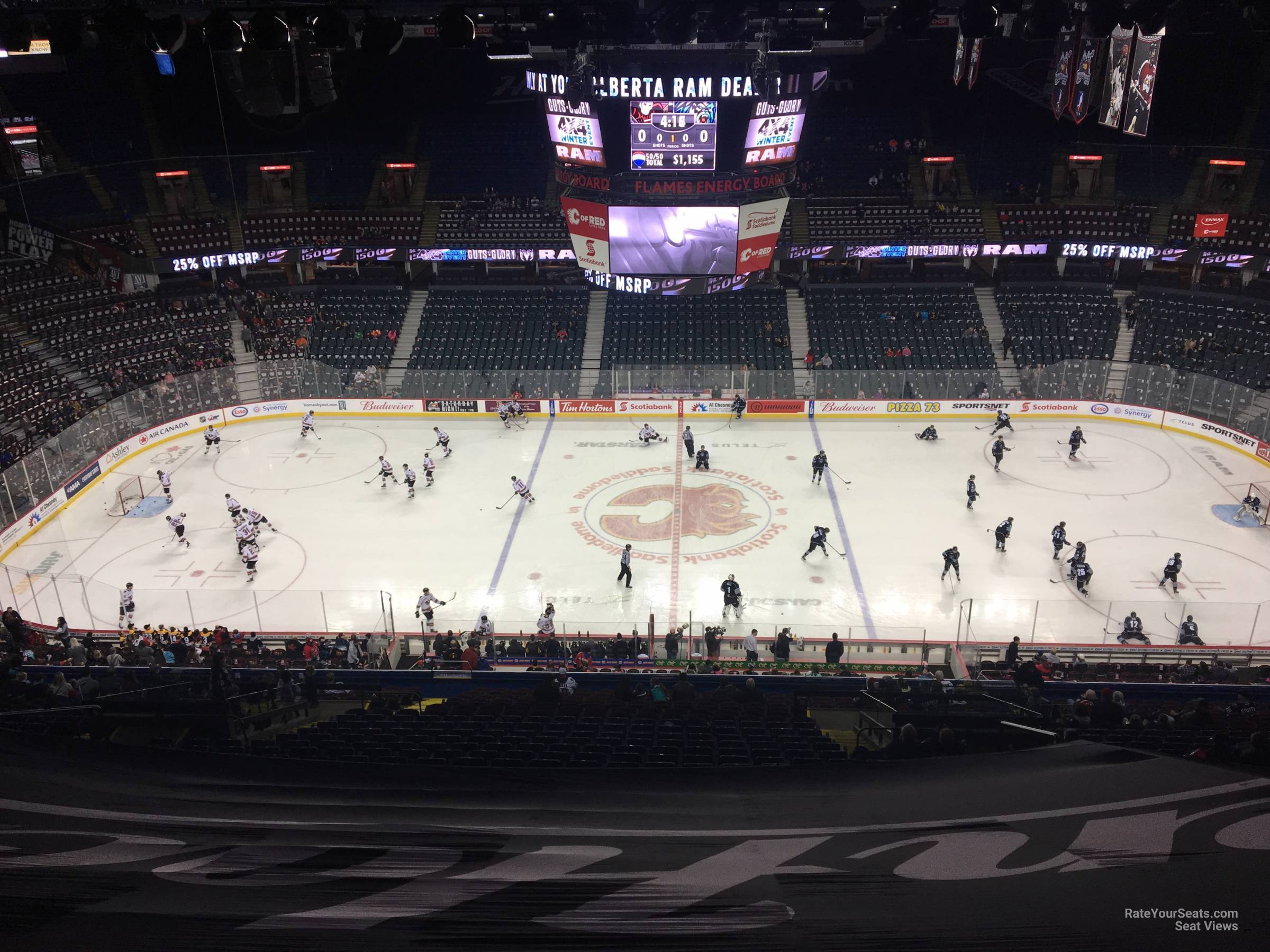 saddledome restaurant, row 2 seat view  for hockey - scotiabank saddledome