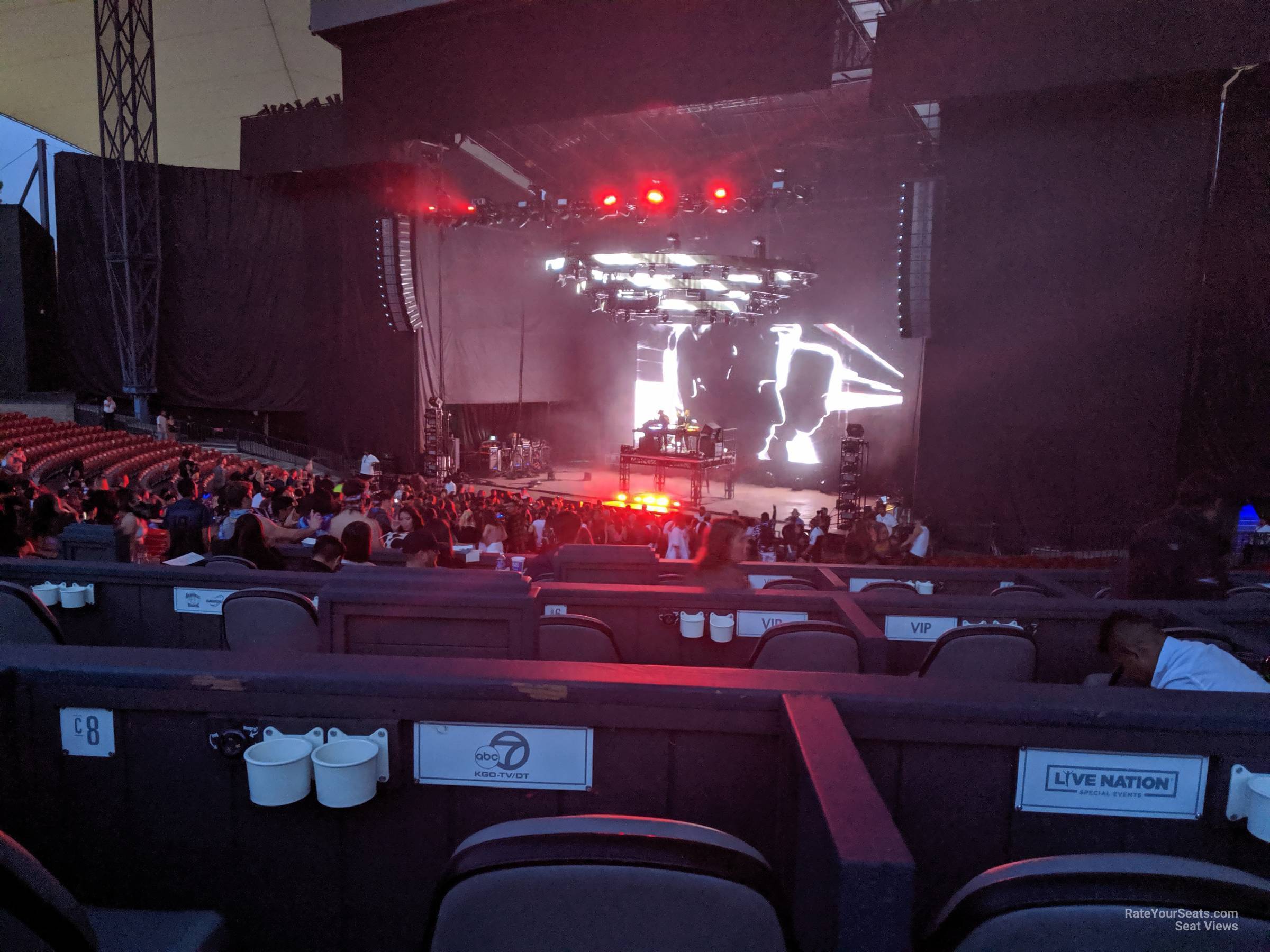 vip box seats, row c8 seat view  - shoreline amphitheatre