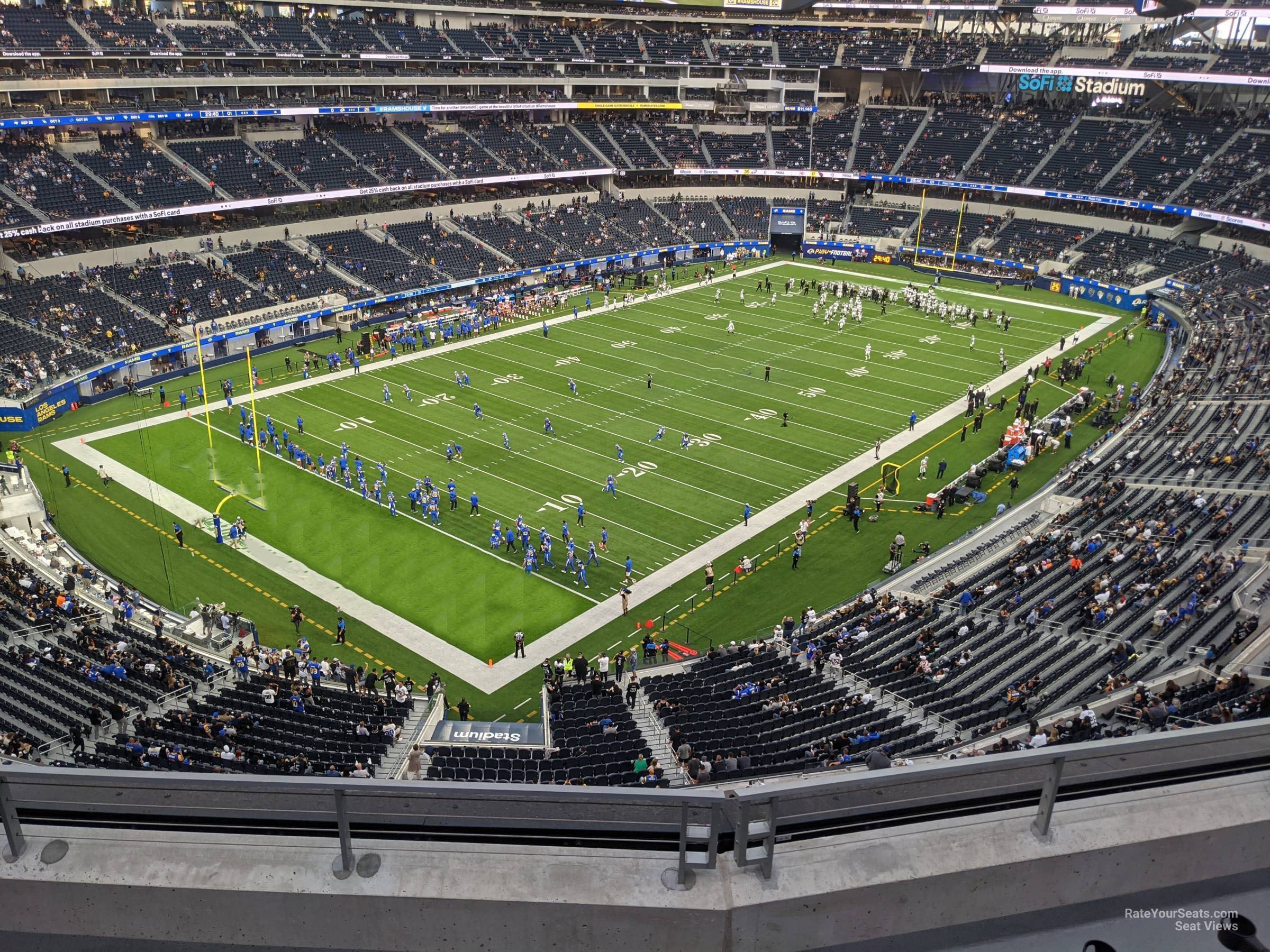 section 314, row 5 seat view  for football - sofi stadium
