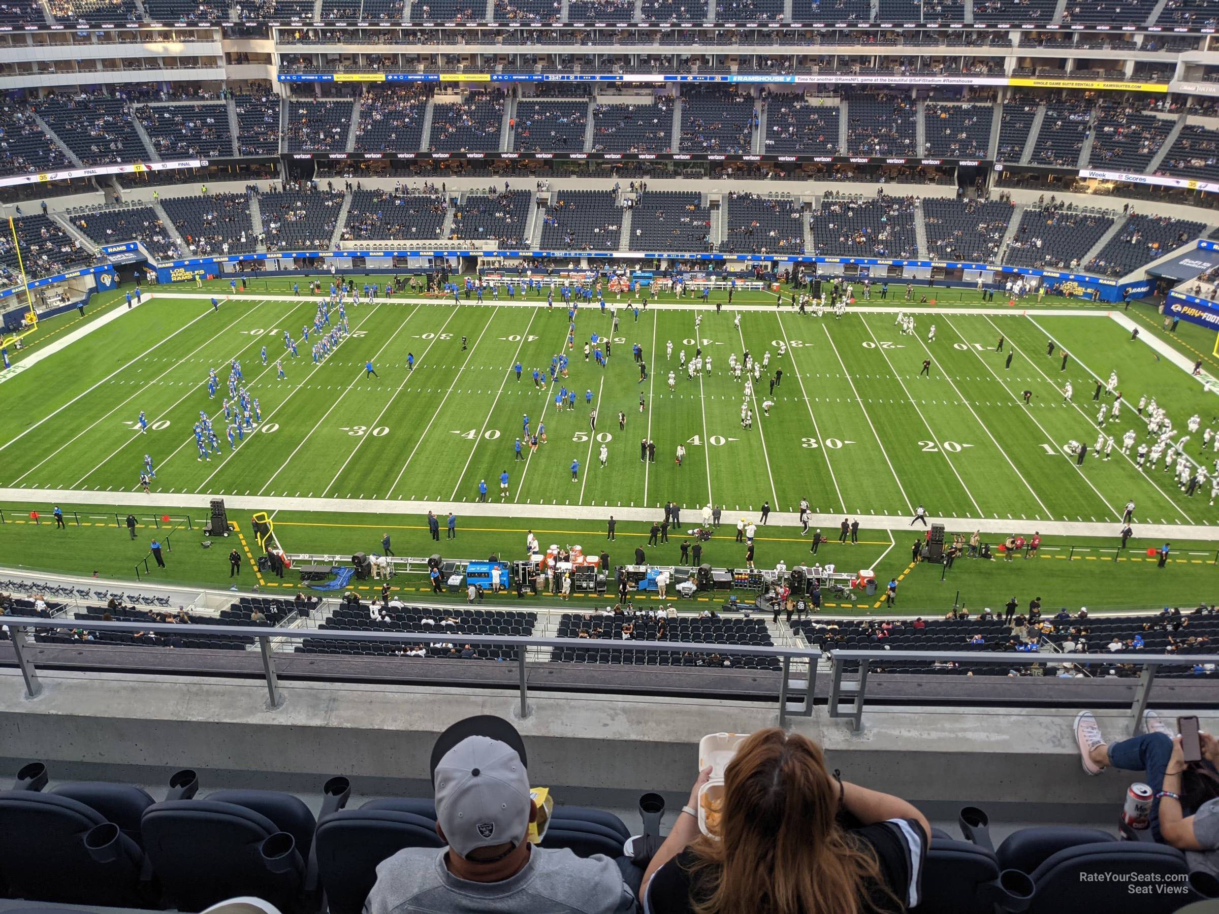 section 322, row 5 seat view for football - sofi stadium