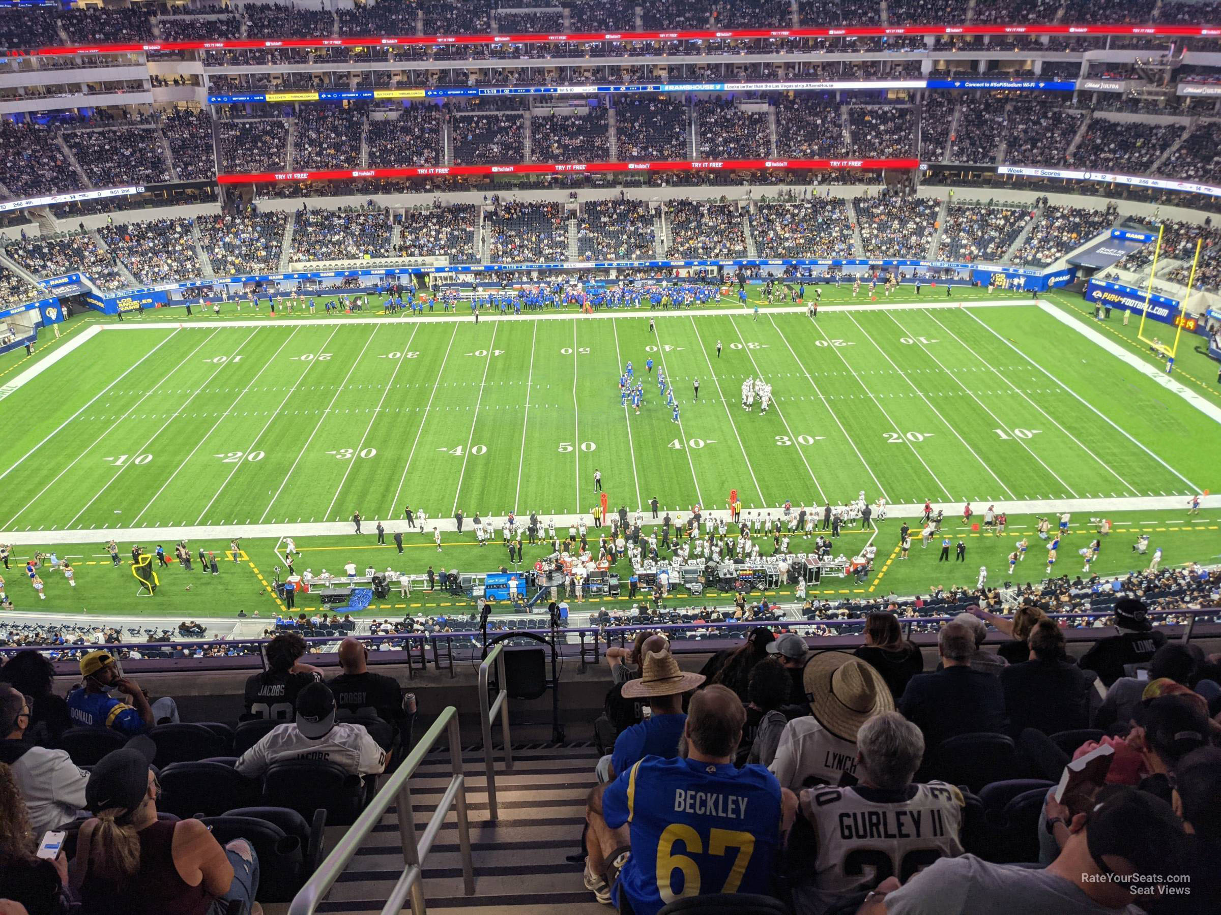 section 323, row 7 seat view  for football - sofi stadium