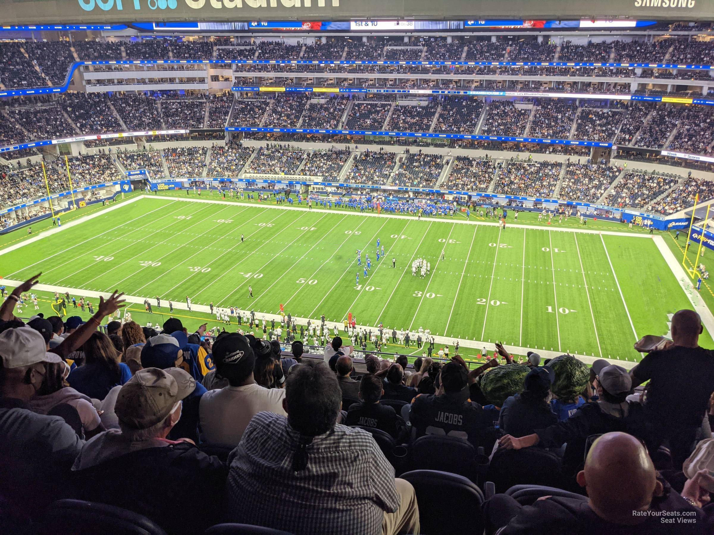 section 325, row 9 seat view  for football - sofi stadium