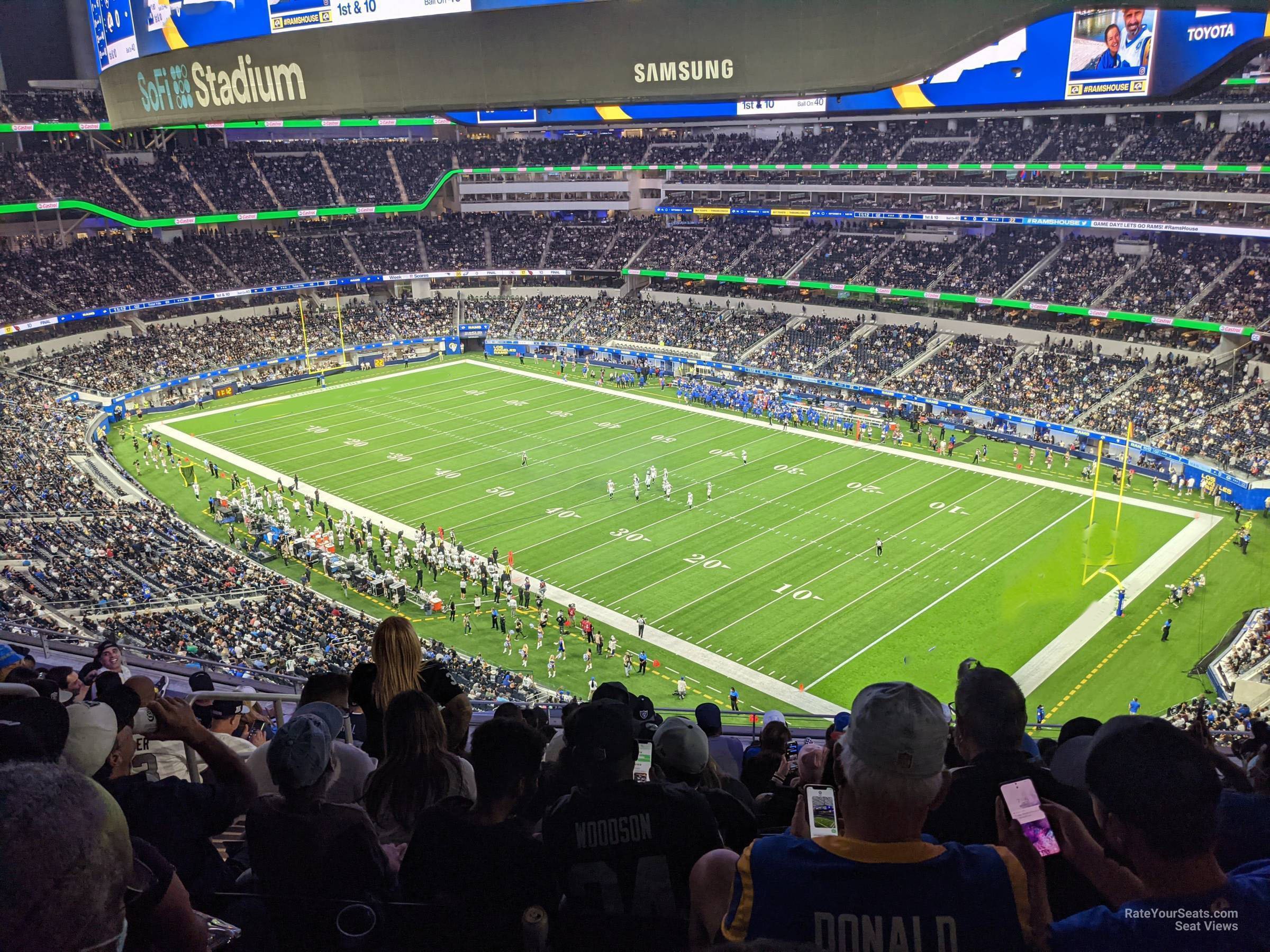 section 330, row 9 seat view  for football - sofi stadium