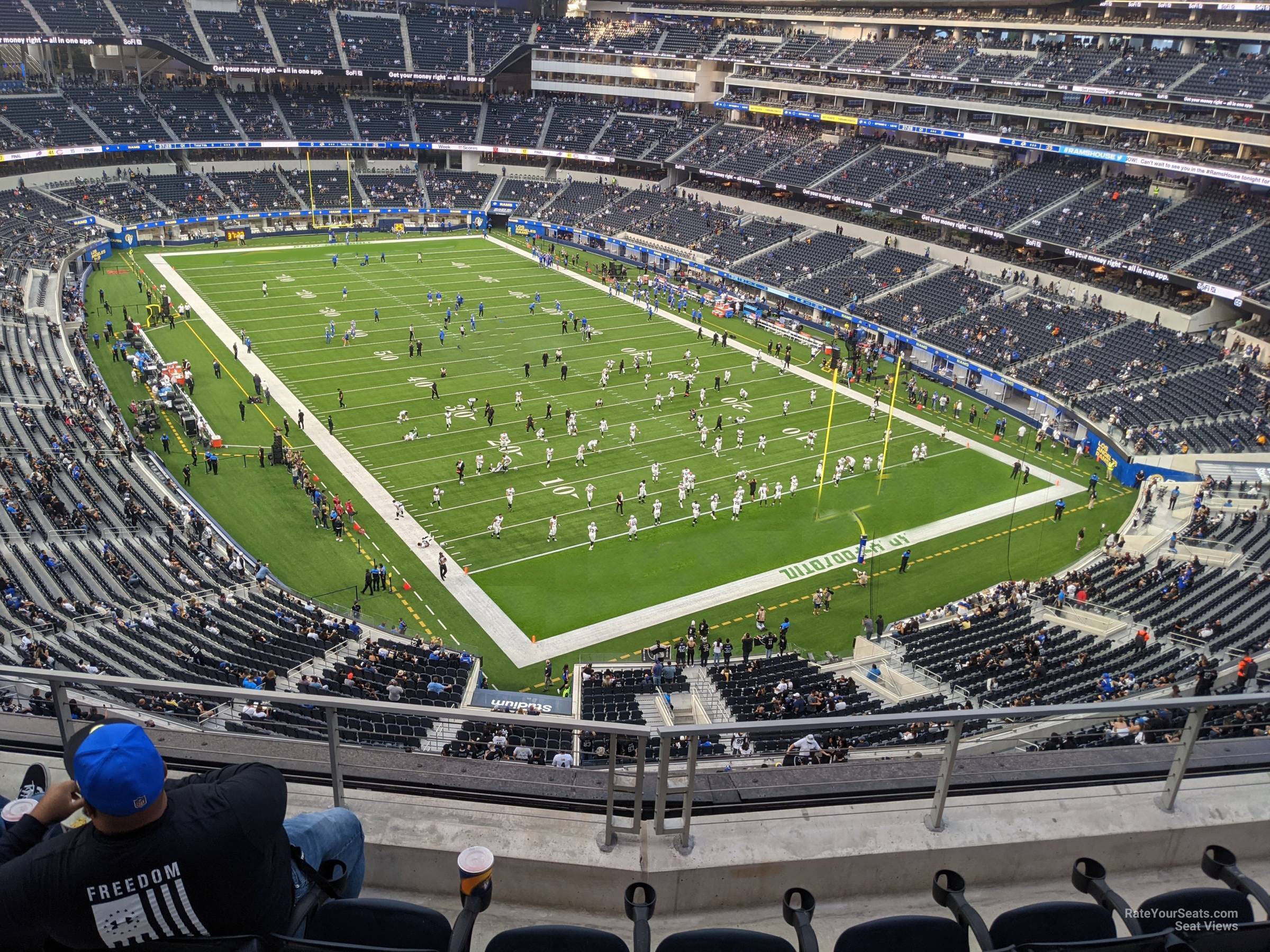 section 331, row 5 seat view for football - sofi stadium