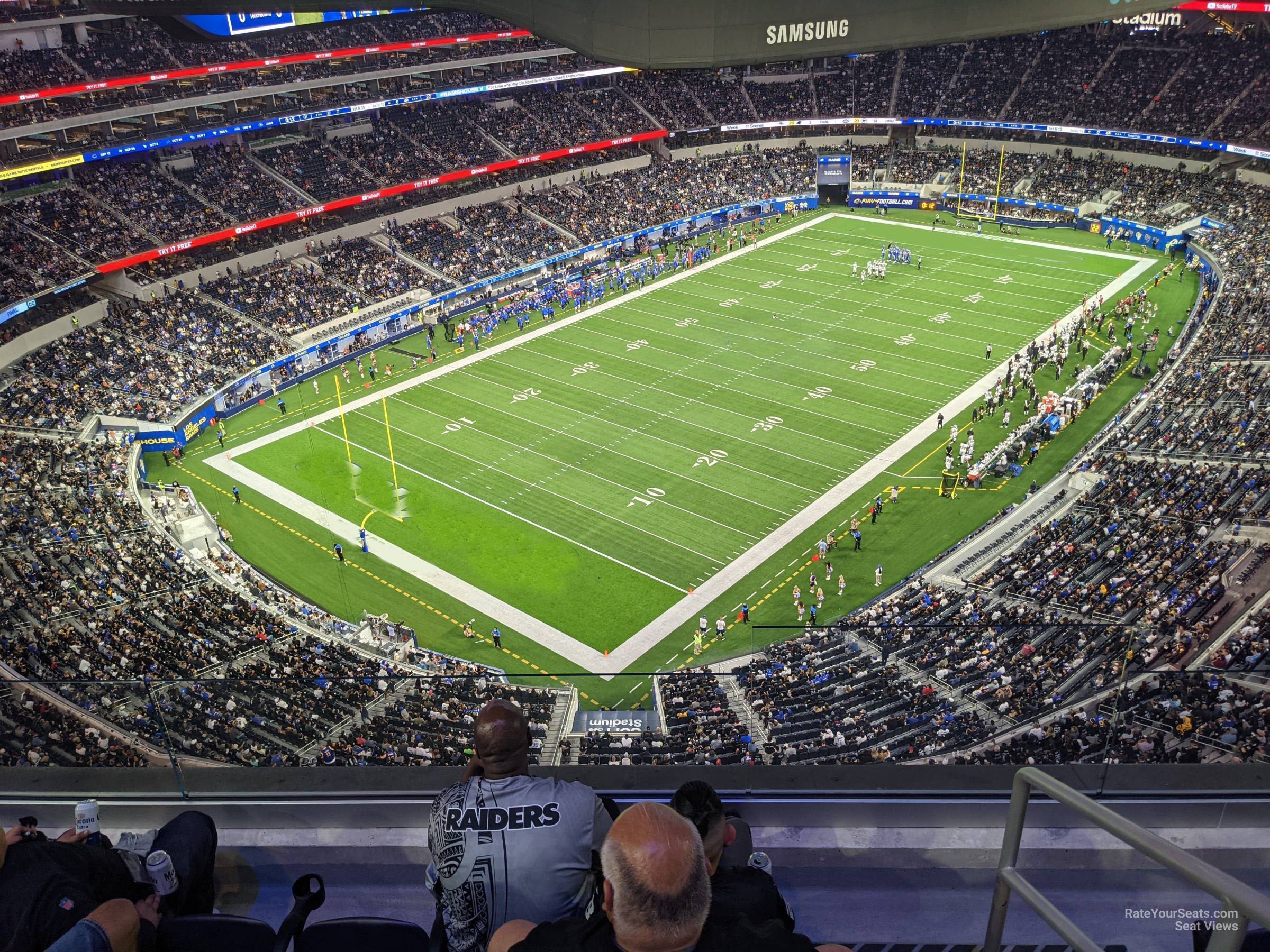 section 405, row 5 seat view  for football - sofi stadium