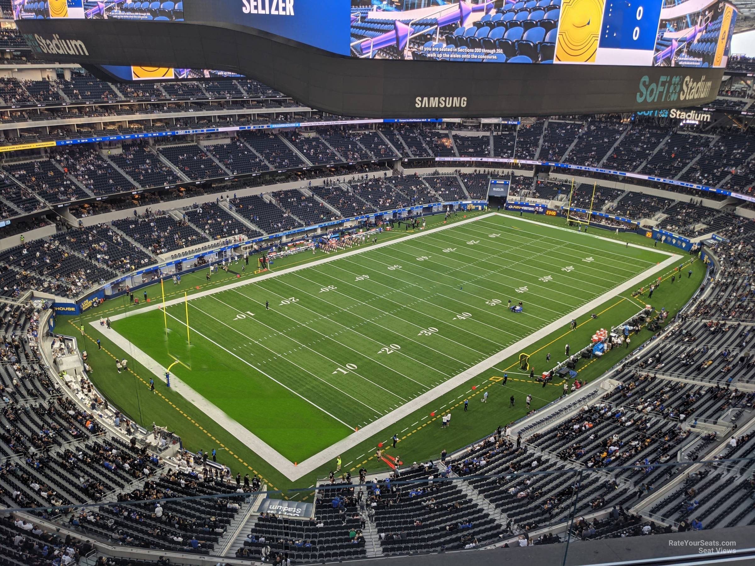 section 406, row 3 seat view for football - sofi stadium