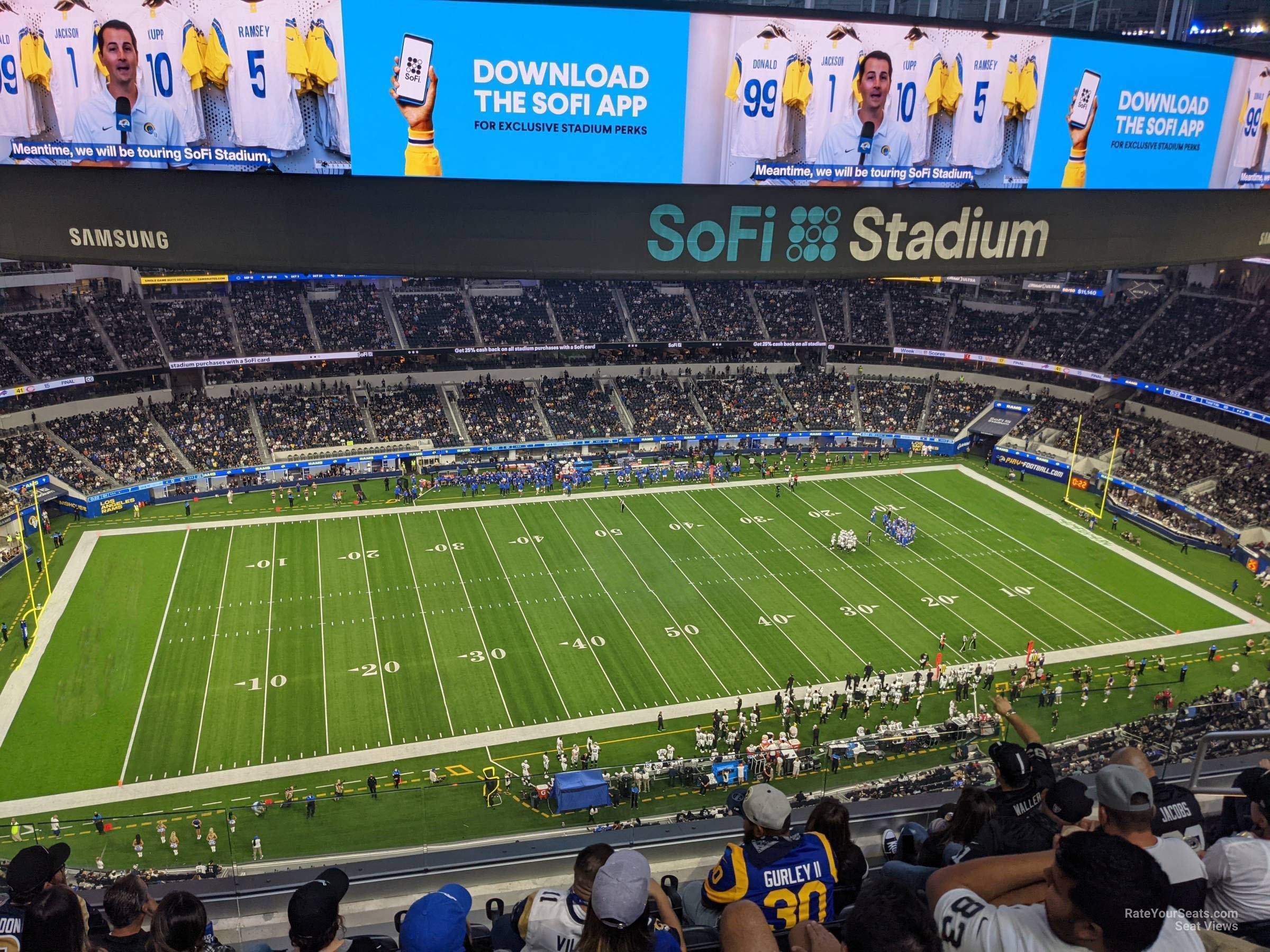 section 411, row 5 seat view  for football - sofi stadium