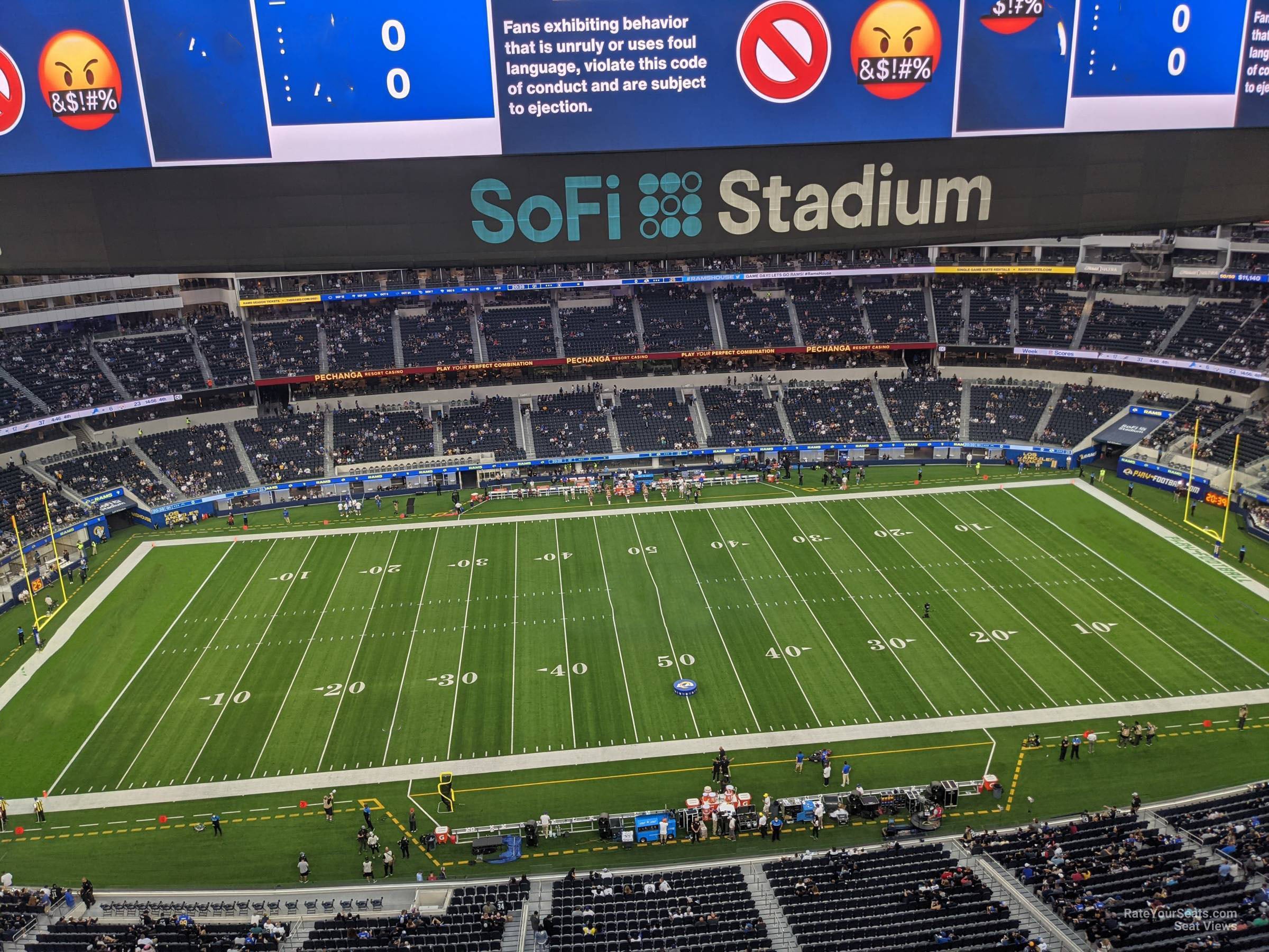 section 414, row 3 seat view  for football - sofi stadium